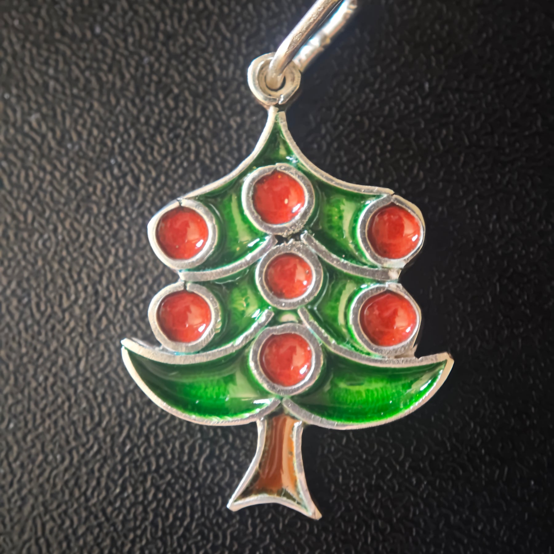 Enameled Christmas Tree Pendant