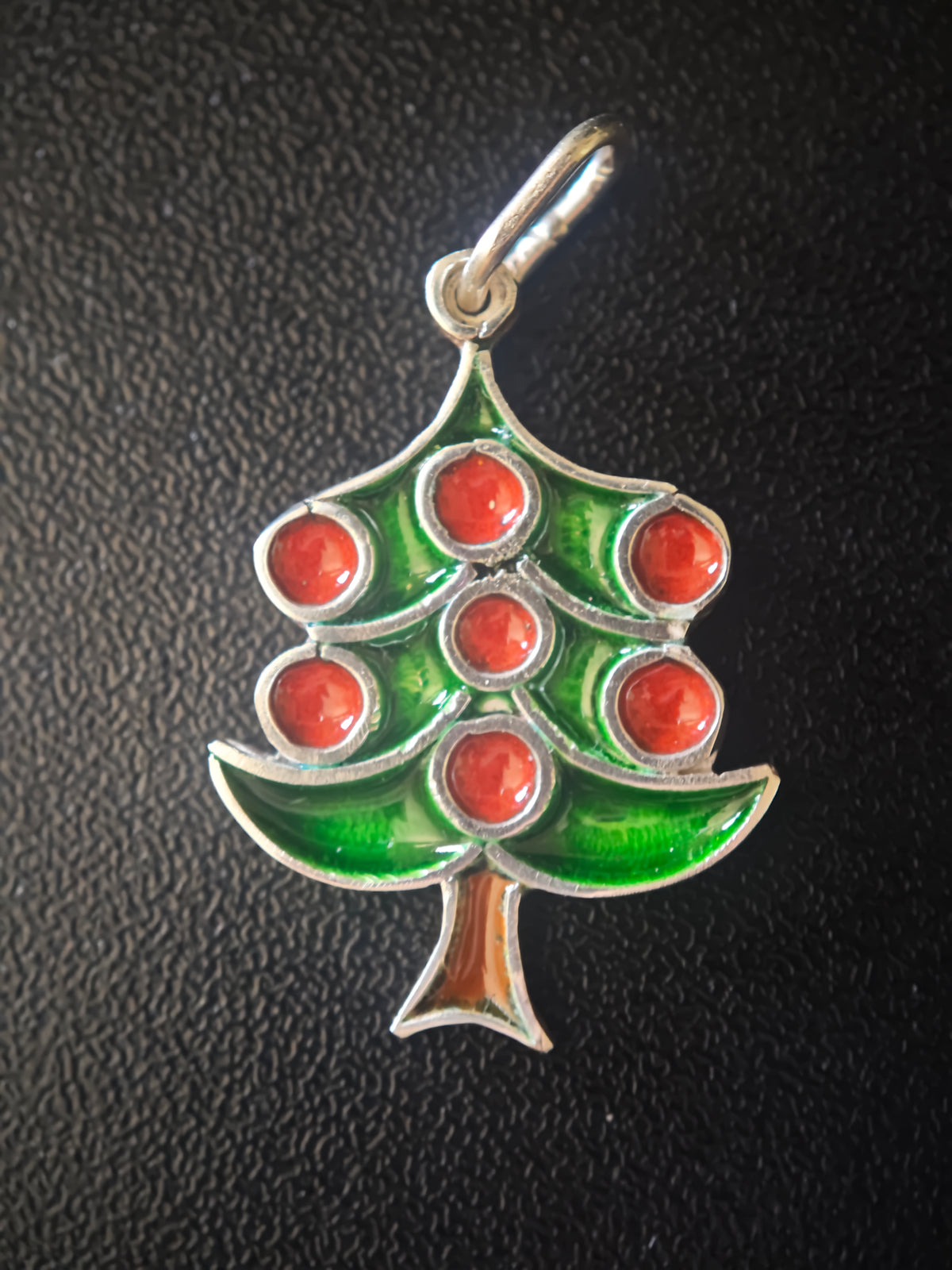 Enameled Christmas Tree Pendant