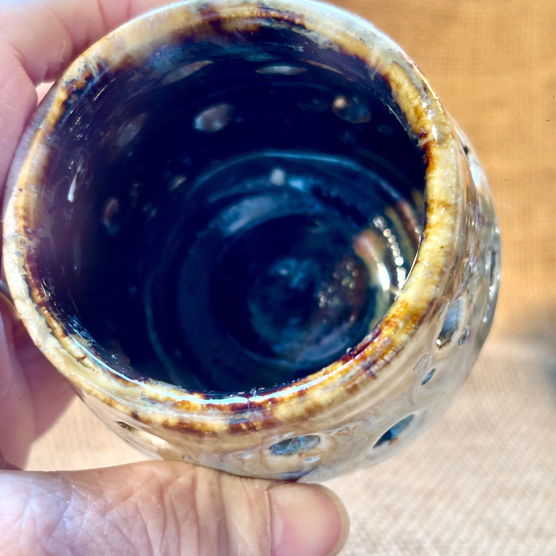 Handmade pottery tea light holders