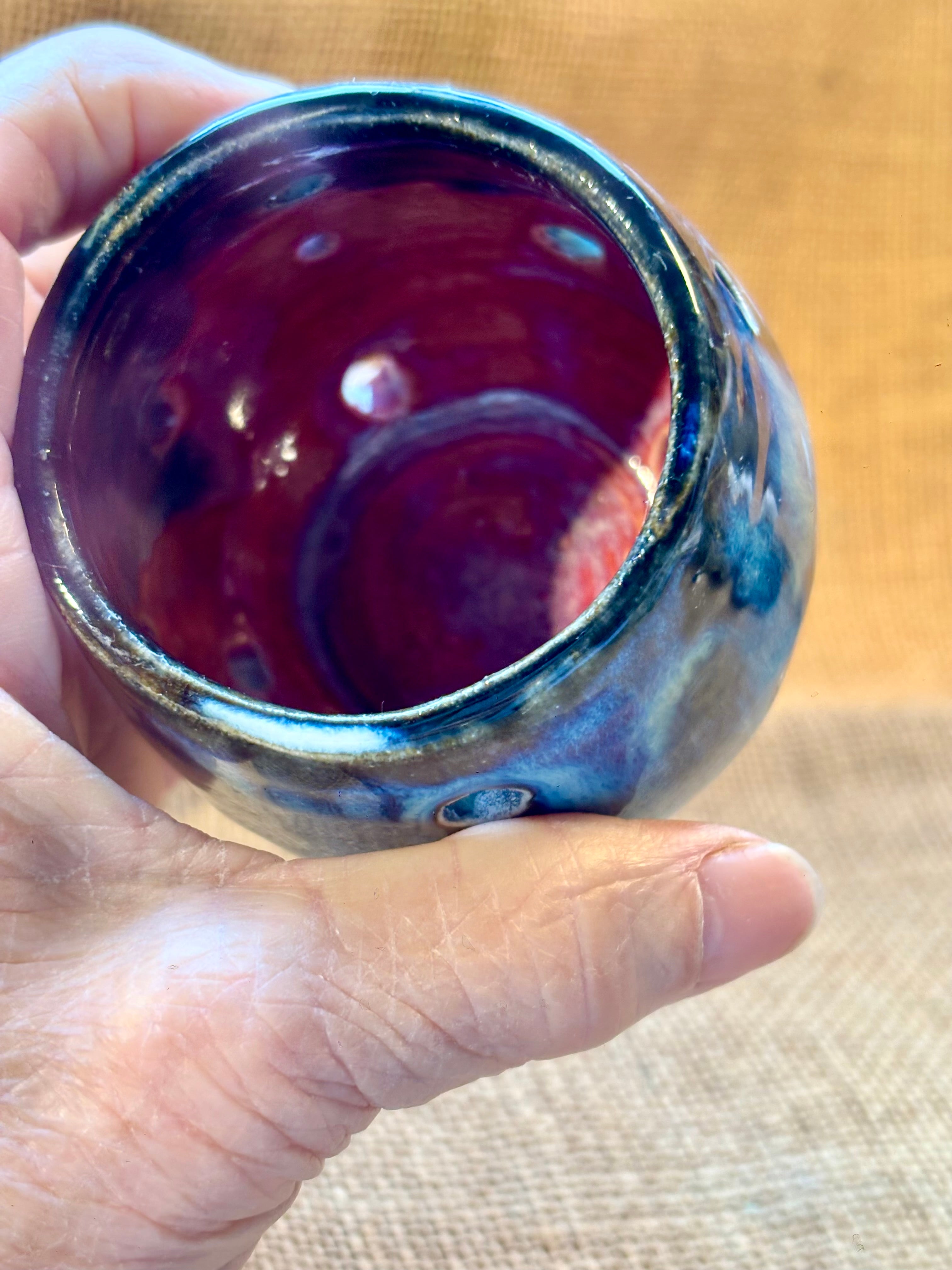 Handmade pottery tea light holders