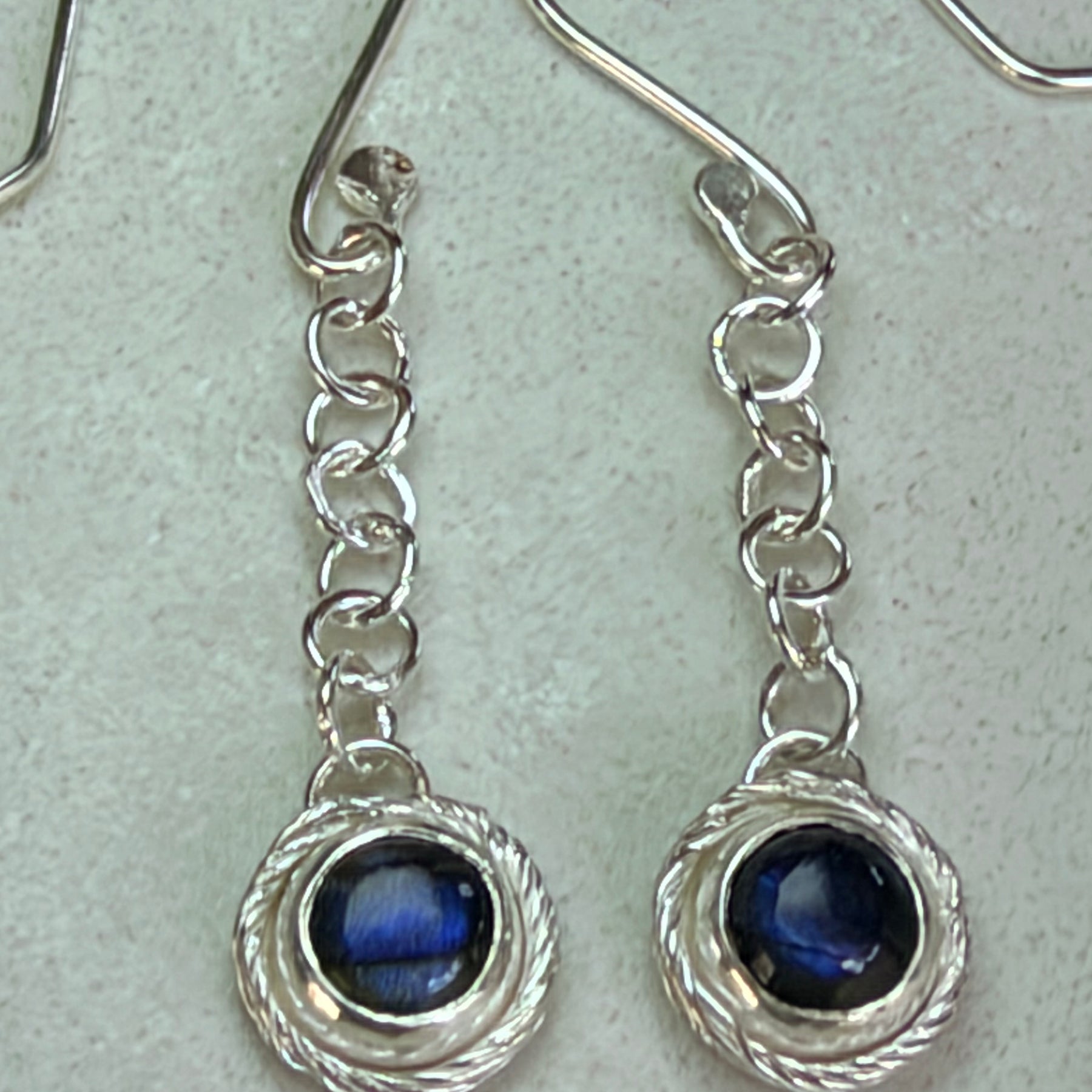 Labradorite Dew Drop Sterling Silver Earrings