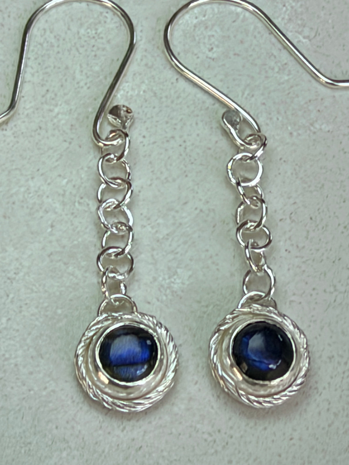 Labradorite Dew Drop Sterling Silver Earrings