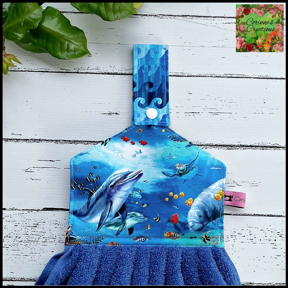 Hanging Hand Towel Under The Sea, 3 Choices, Blue