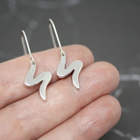 Zag Earrings- Handmade Sterling Silver Zig Zag Earrings