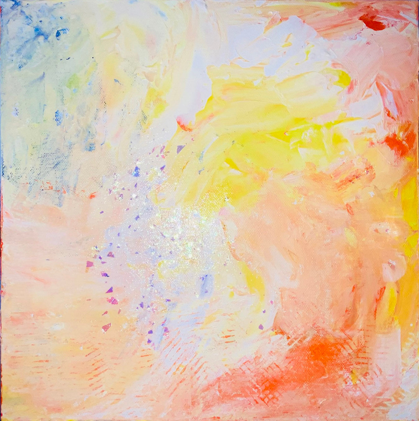 Delicata Abstract Acrylic Canvas Painting by Australian Artist Margo Humphries (30.5x30.5cm)