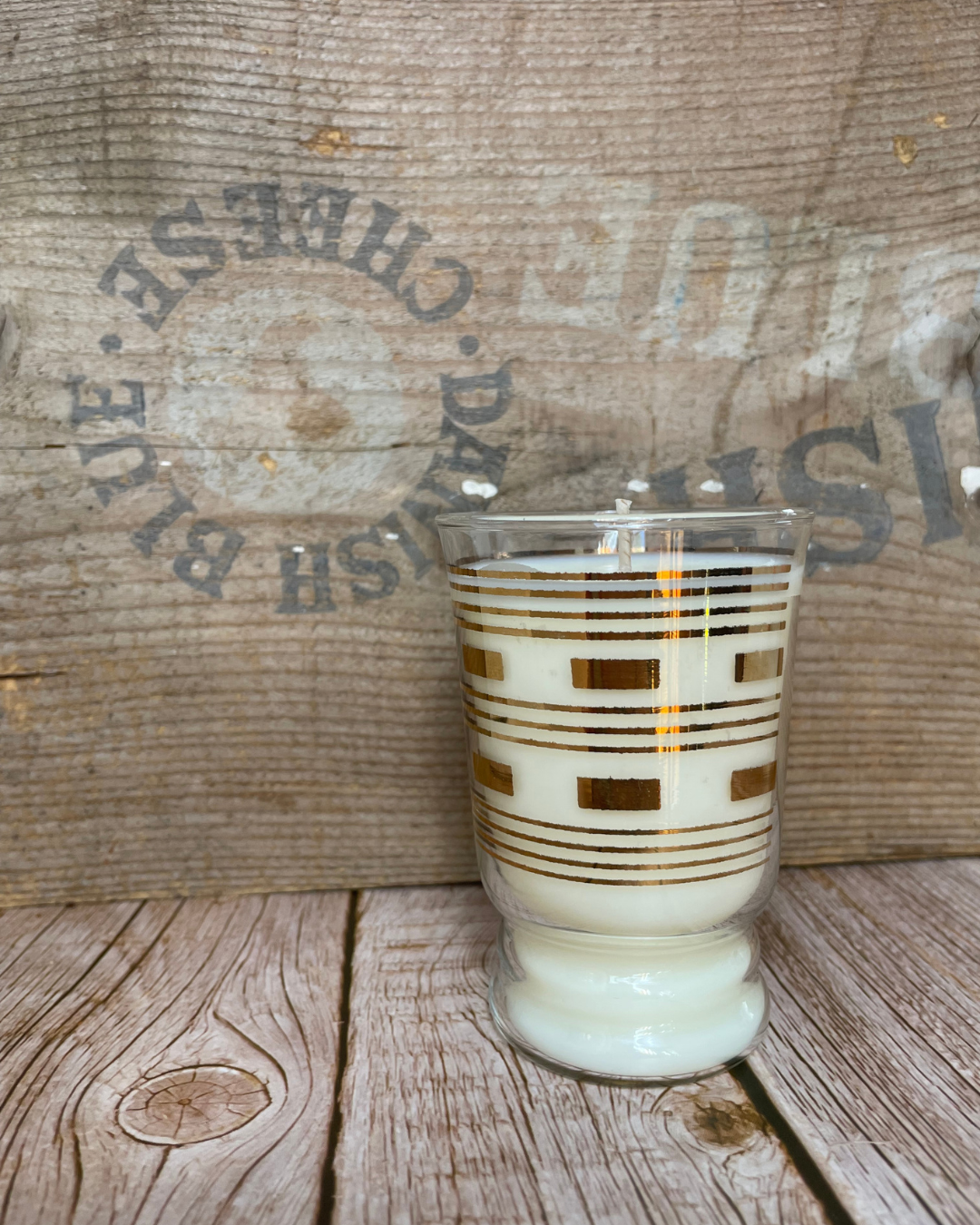 Rosemary + Mint I Natural Soy Candle in a Vintage Gold Tumbler