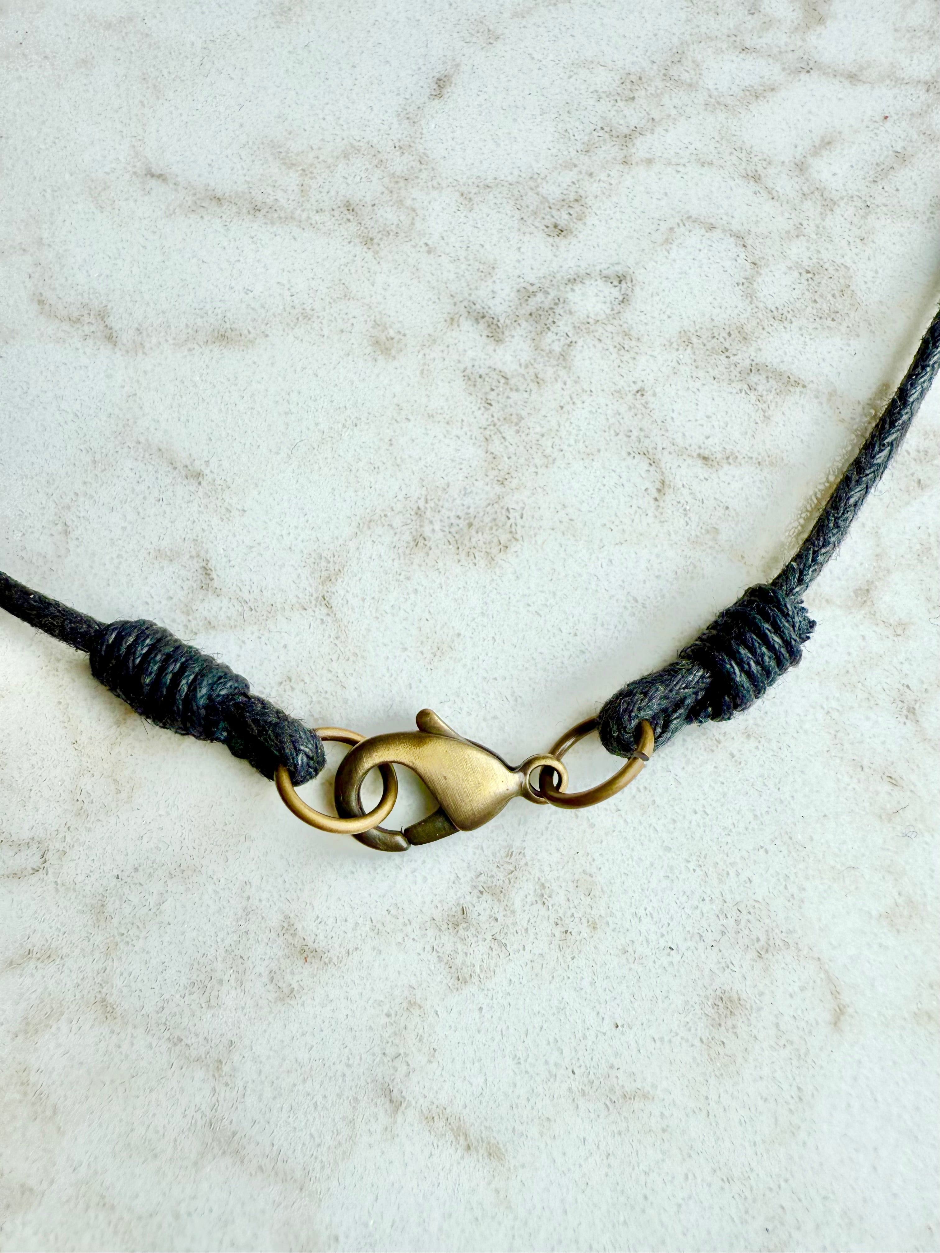 Hand made clay bead necklace