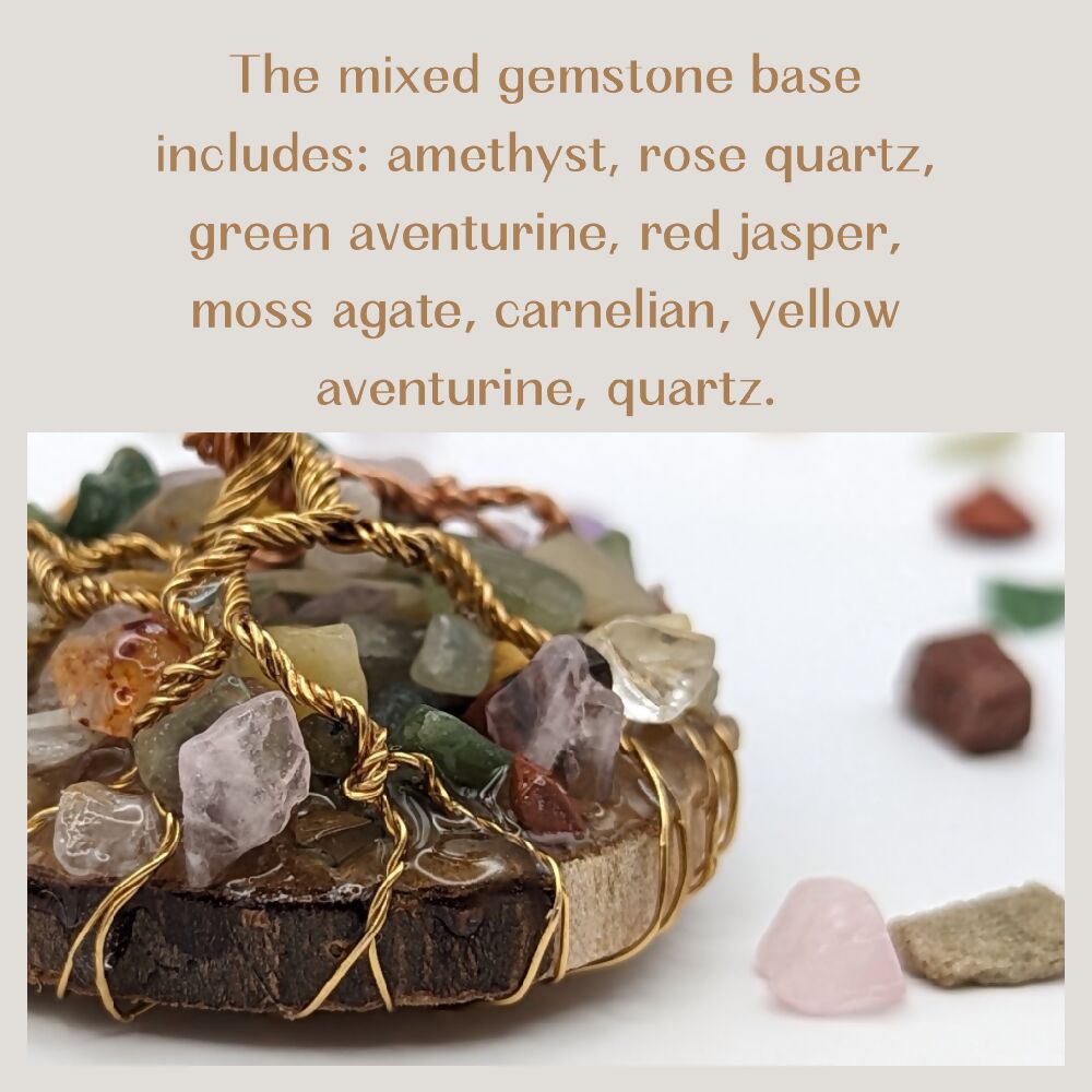 Gemstone tree ~ Manifestation ~ Agate & 8 Mixed gemstones