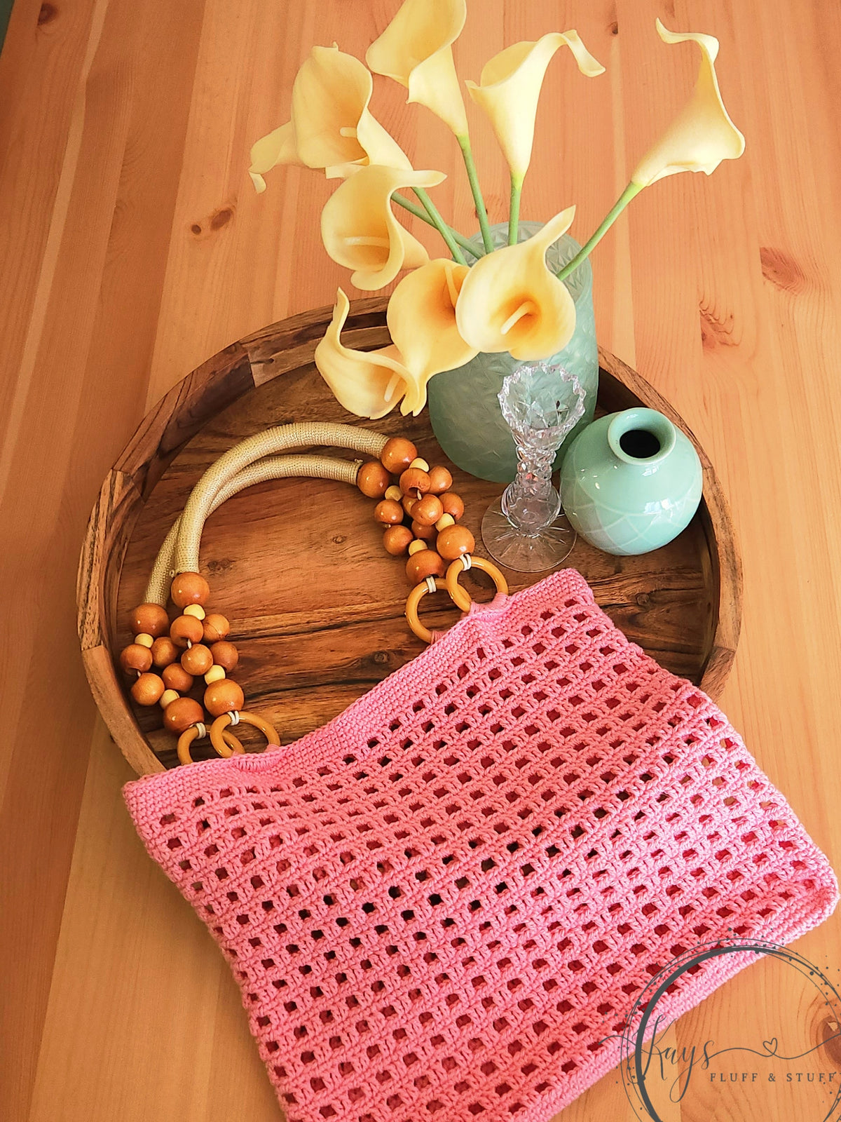 Crochet Market Bags with Beaded Handles