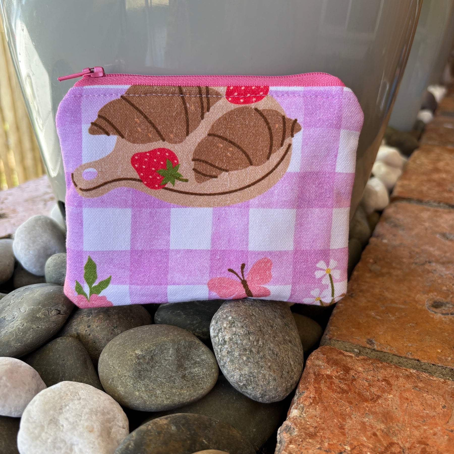 Small Handmade Fabric Zipper Pouch – Coin Purse & Mini Essentials Organiser