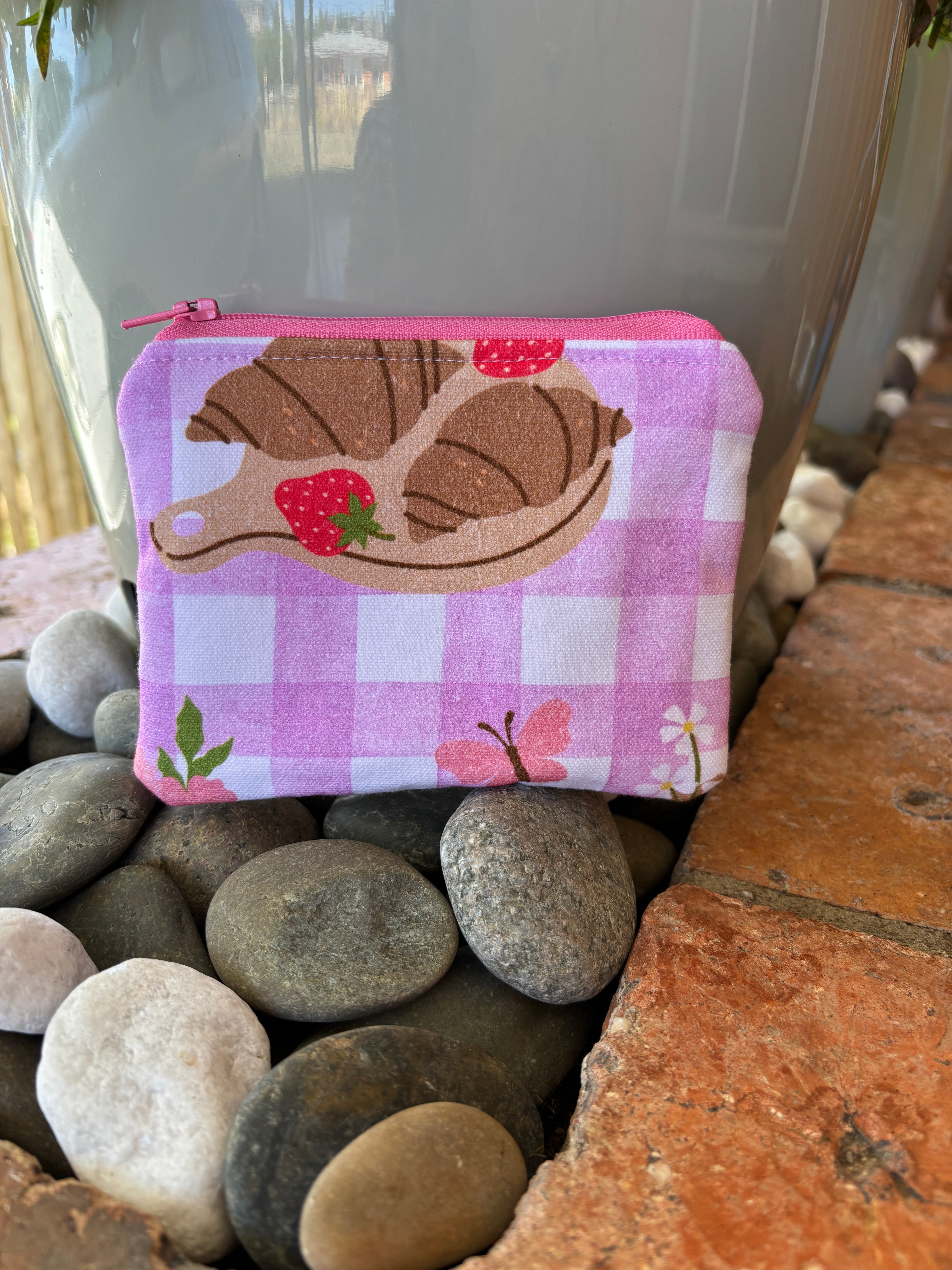 Small Handmade Fabric Zipper Pouch – Coin Purse & Mini Essentials Organiser