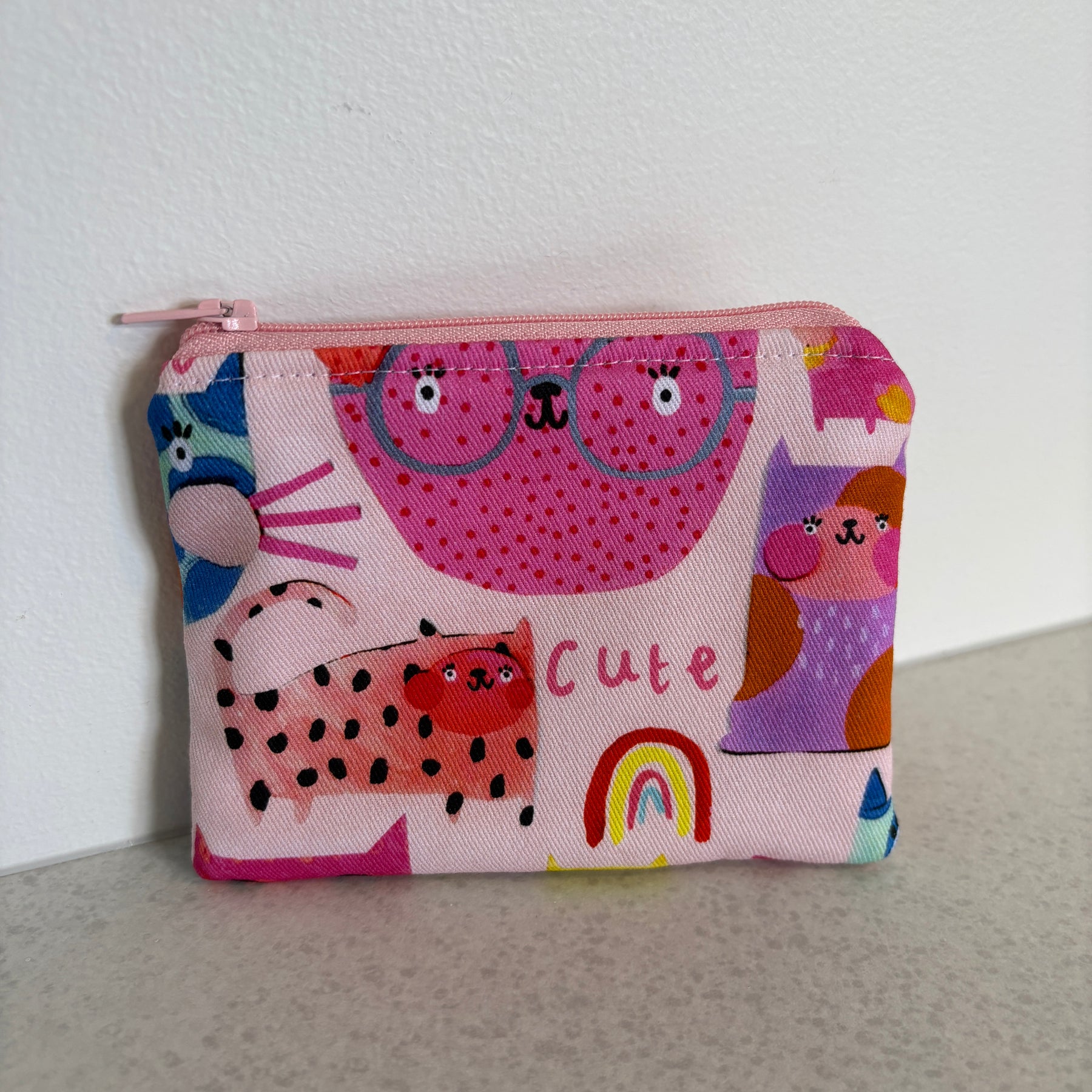 Small Handmade Fabric Zipper Pouch – Coin Purse & Mini Essentials Organiser