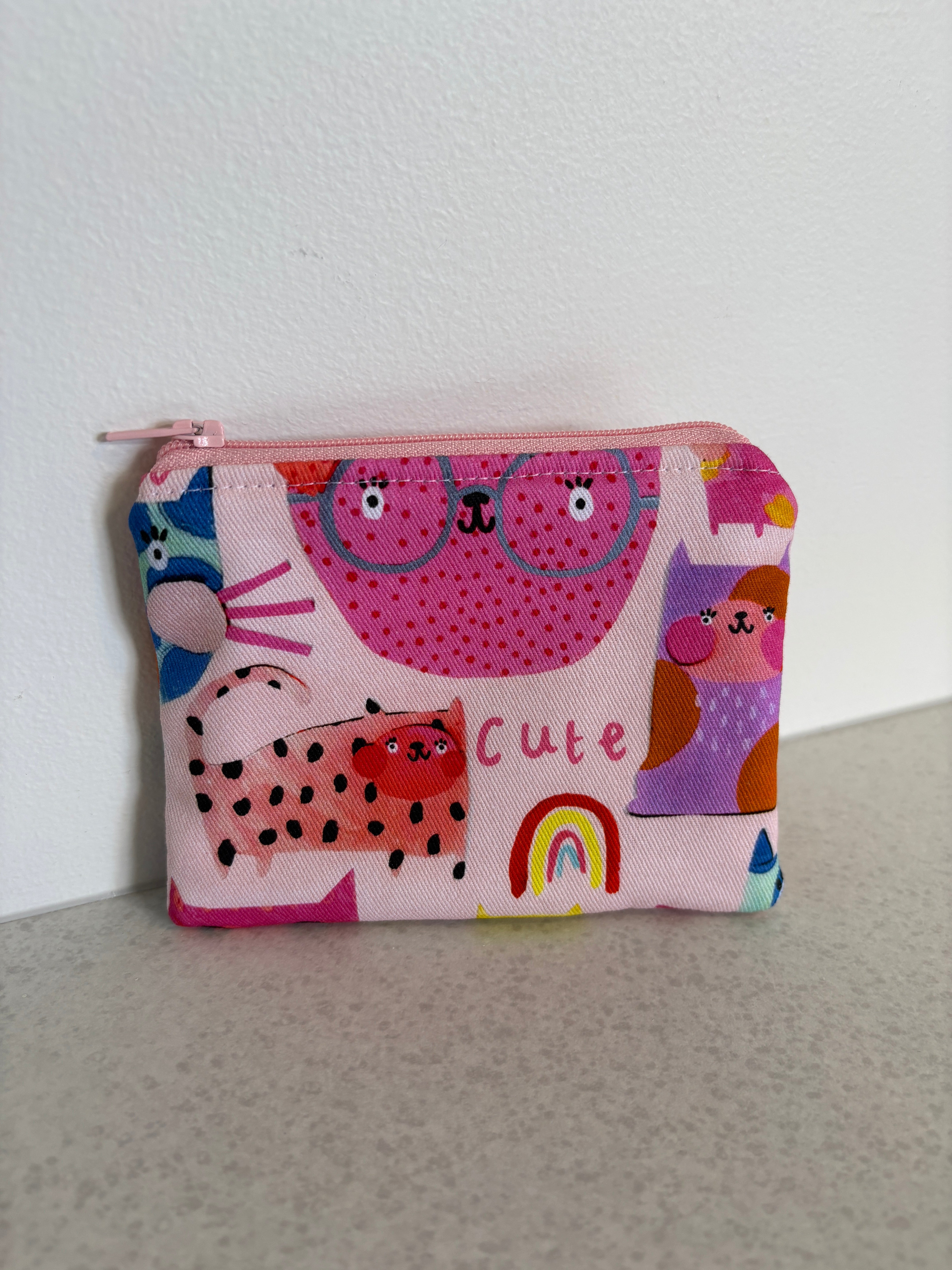 Small Handmade Fabric Zipper Pouch – Coin Purse & Mini Essentials Organiser