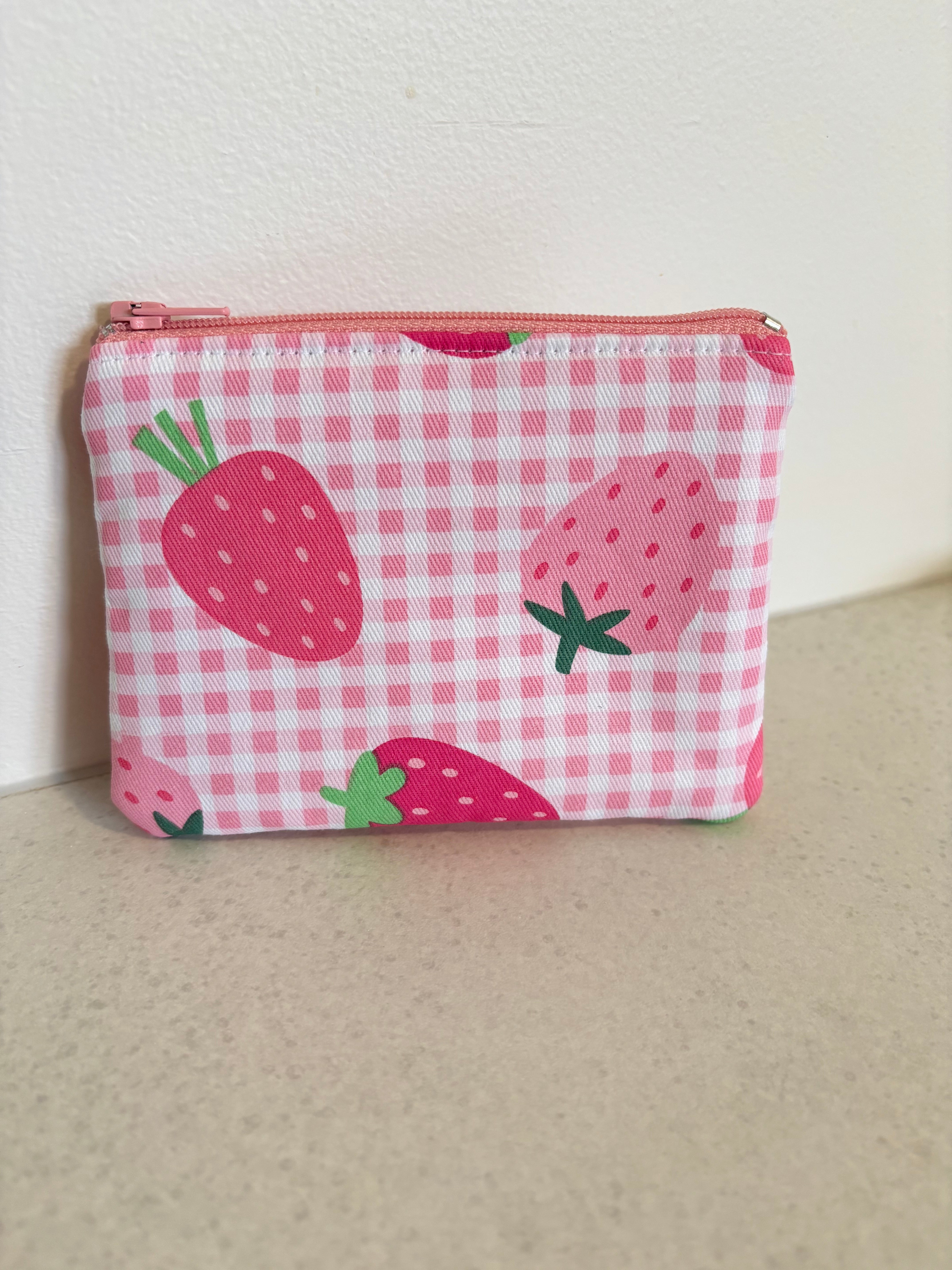 Small Handmade Fabric Zipper Pouch – Coin Purse & Mini Essentials Organiser