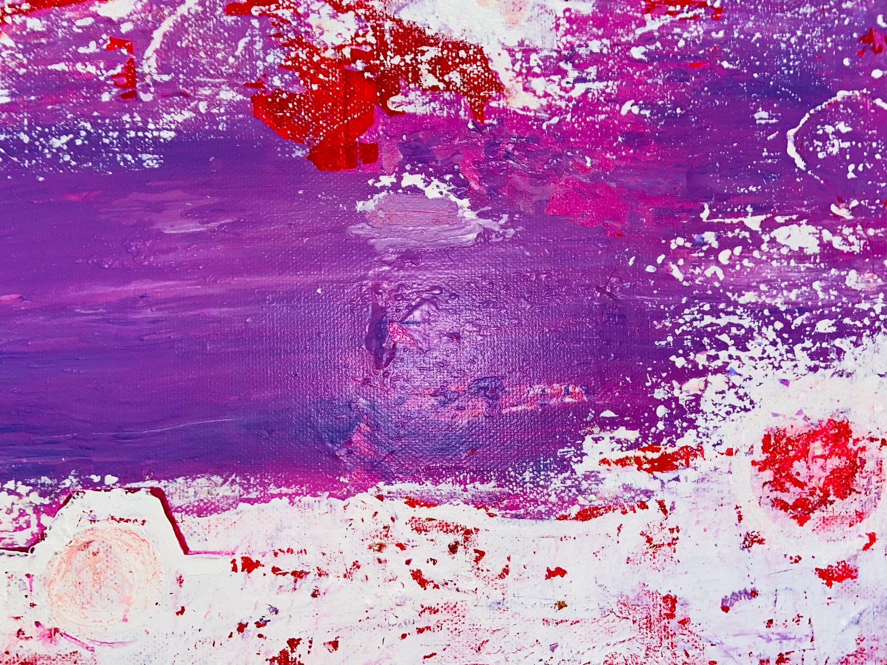 Inverted with Camera Abstract Acrylic Canvas Painting by Australian Artist Margo Humphries (30.5x30.5cm)