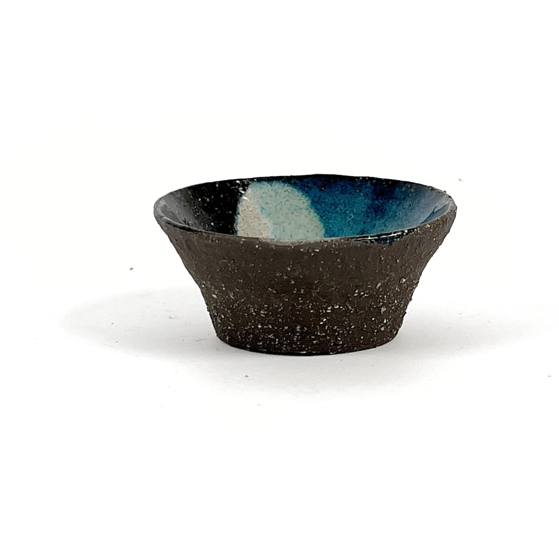 'Terra' small wheel thrown bowl in ocean glaze