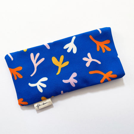 Fabric Glasses, Sunglasses Case, Handmade Pouch - Blue