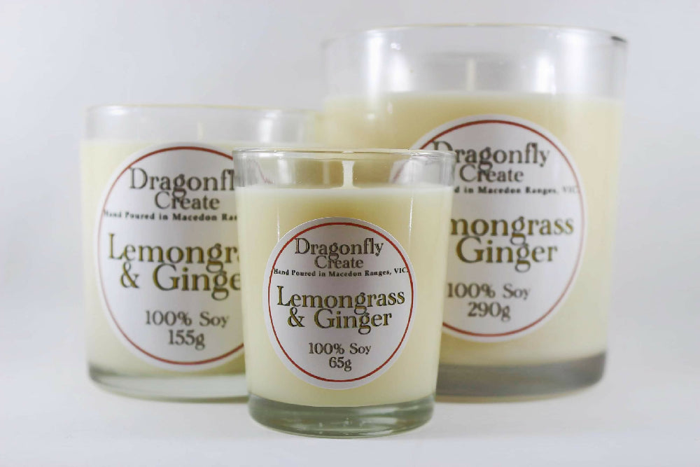 Lemongrass & Ginger | 100% Soy Wax Candle | 15/28/58 Hours