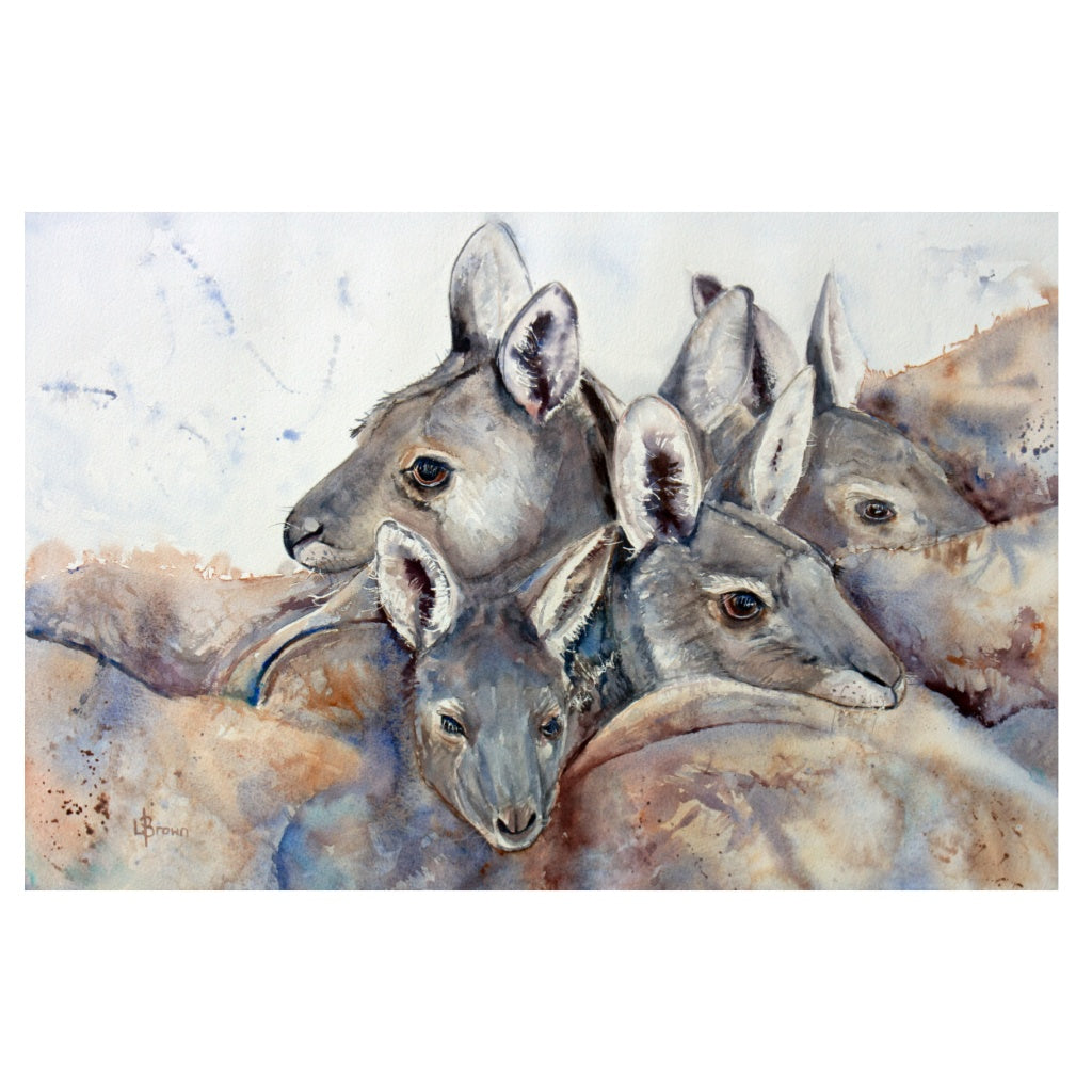 Kangaroo Mob A3 Fine Art Print