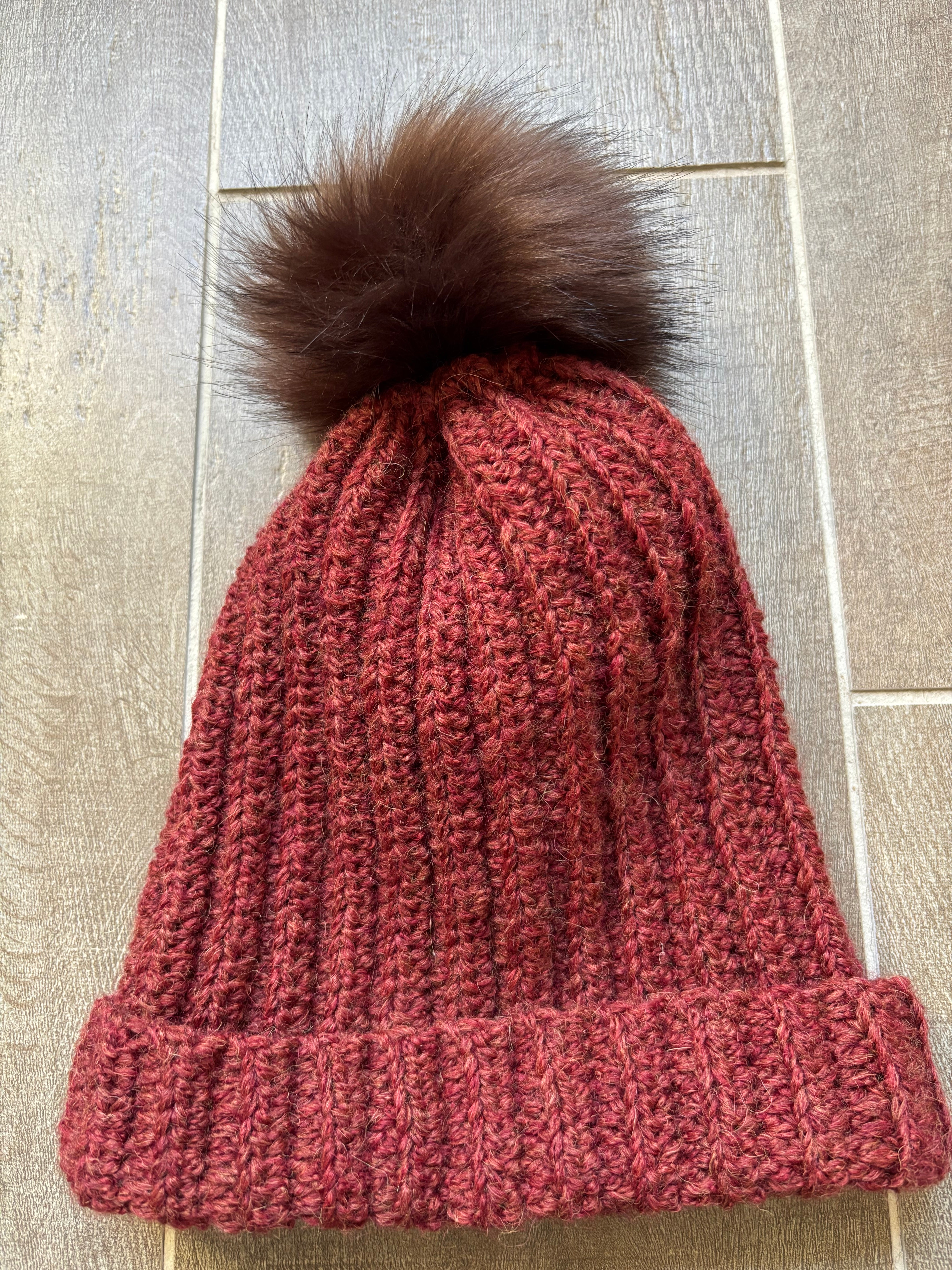 Hand Crocheted Beanie | Shades of Autumn | With Pom Pom