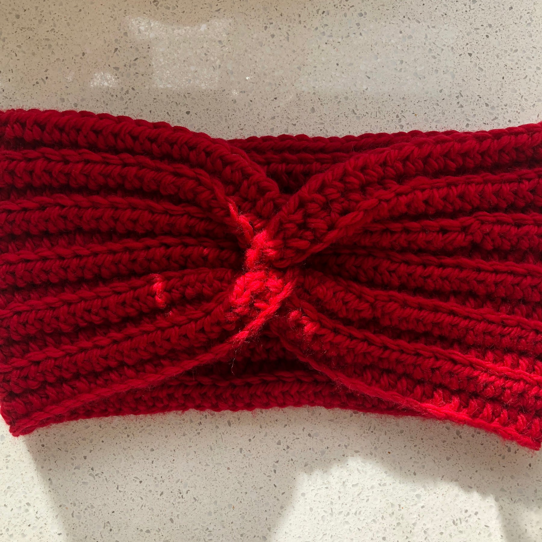 Hand Crocheted Head Band  | Deep Red