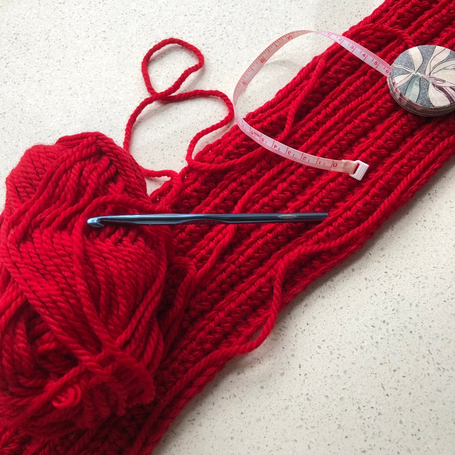 Hand Crocheted Head Band  | Deep Red