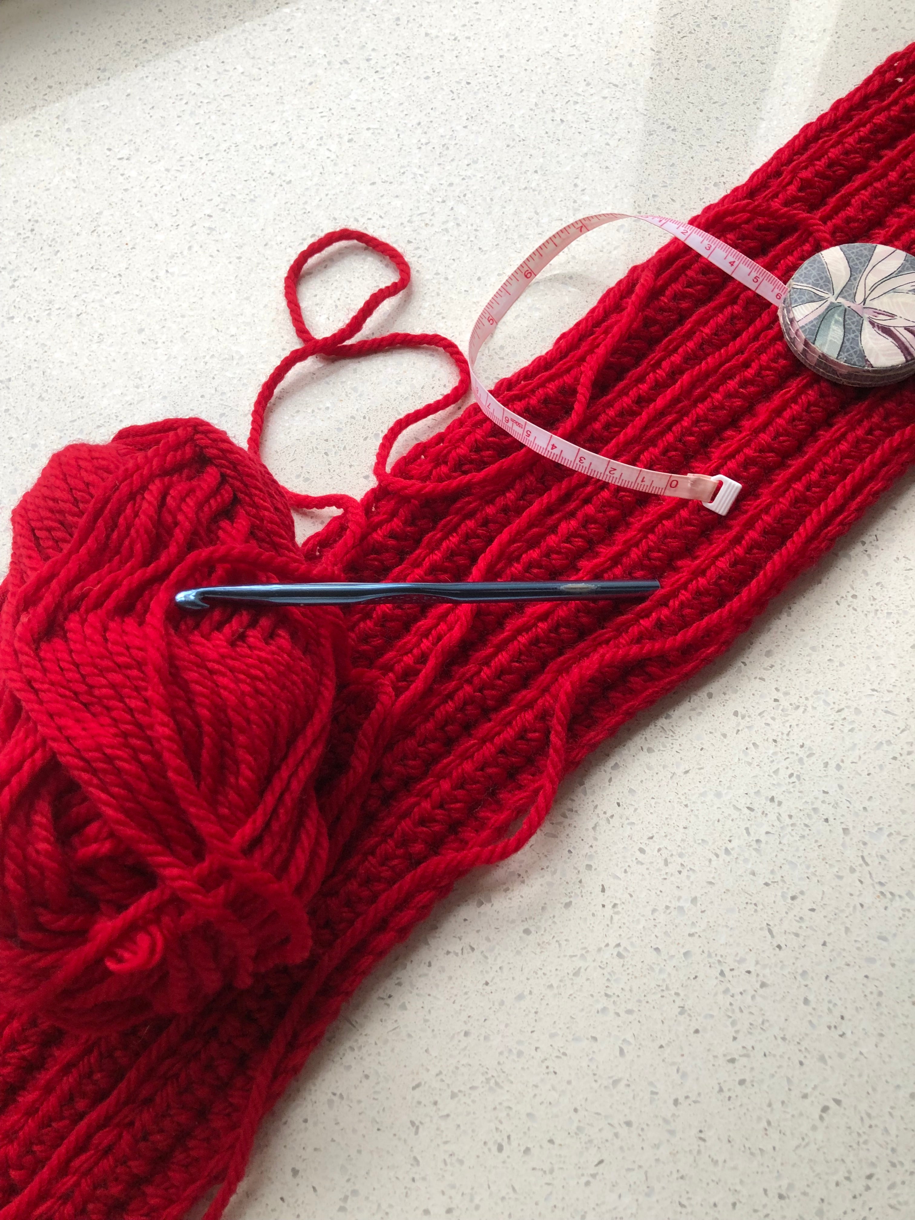 Hand Crocheted Head Band  | Deep Red