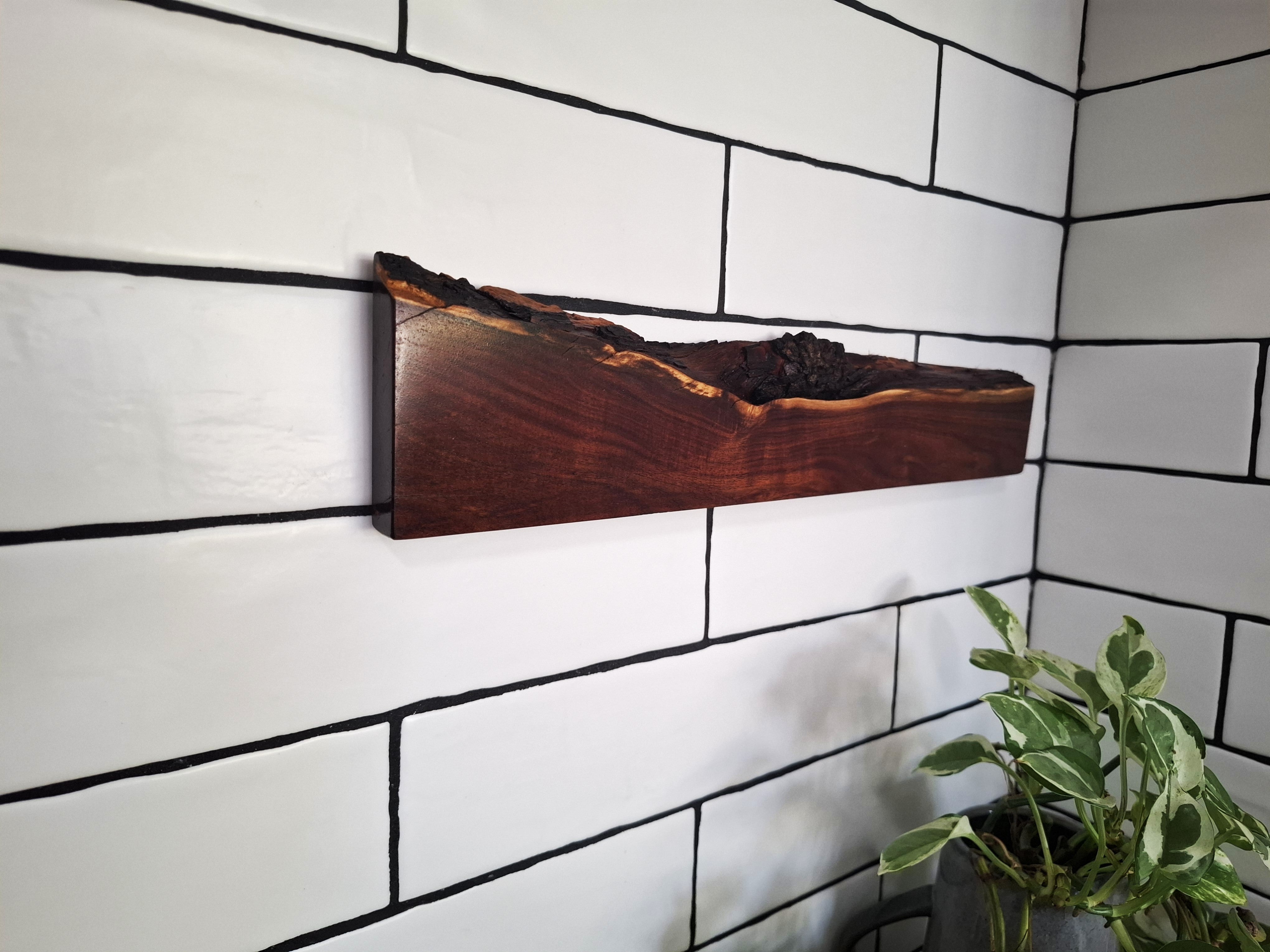 Handmade Wooden Magnetic Knife Holder: Wall-Mounted Kitchen Rack
