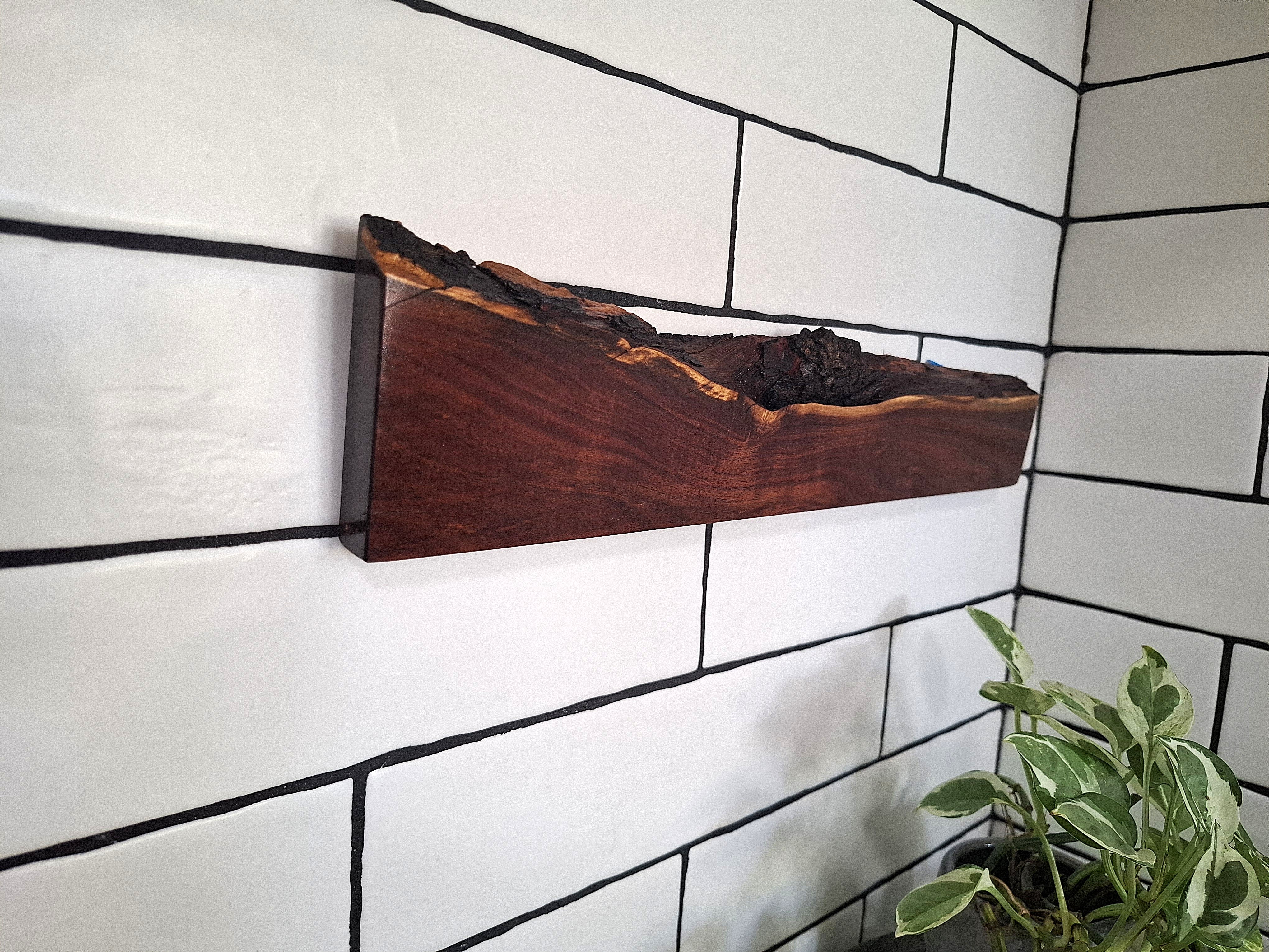 Handmade Wooden Magnetic Knife Holder: Wall-Mounted Kitchen Rack