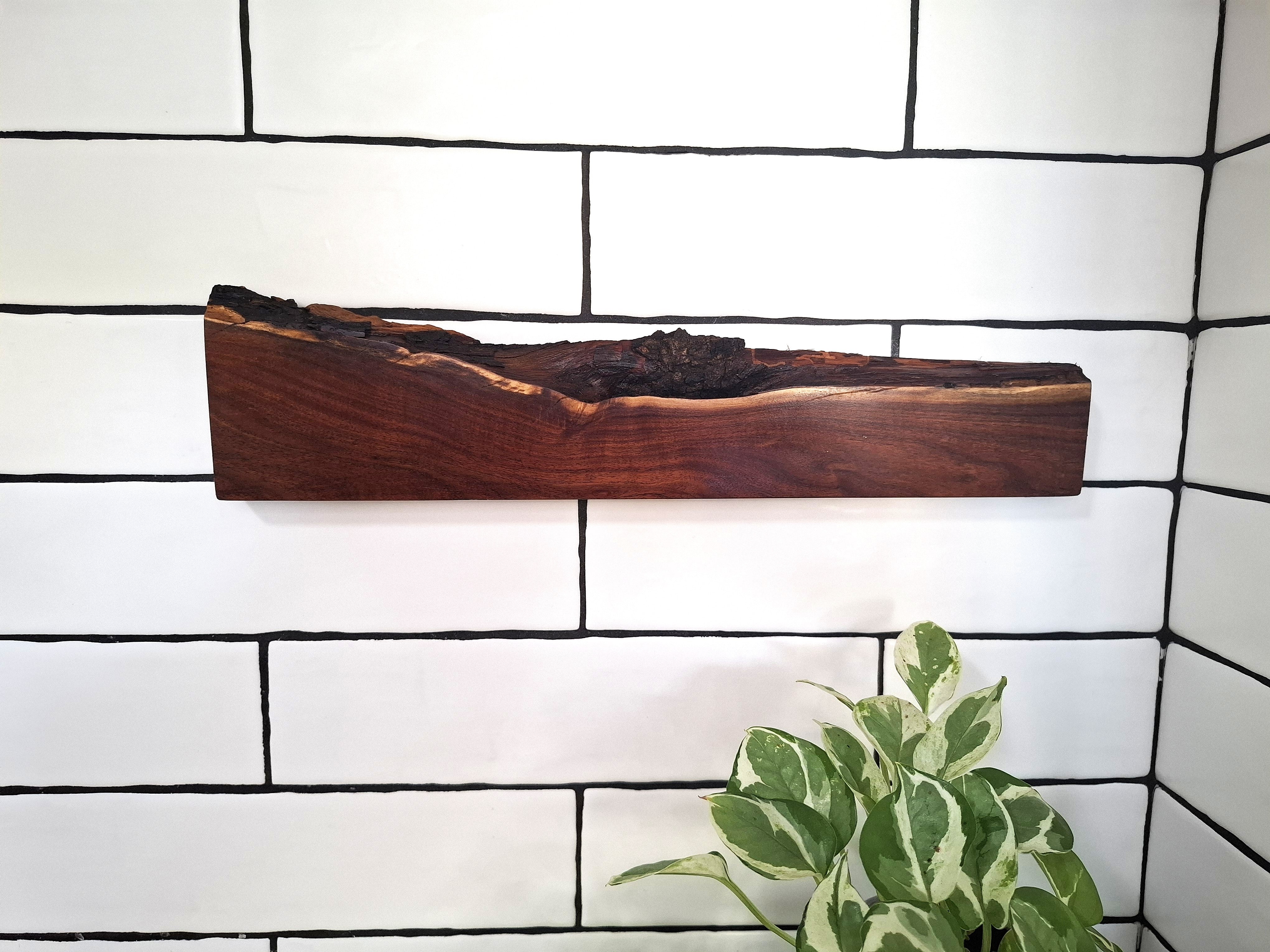 Handmade Wooden Magnetic Knife Holder: Wall-Mounted Kitchen Rack