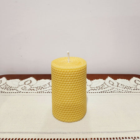 Short Pillar Hand Rolled Beeswax Candle