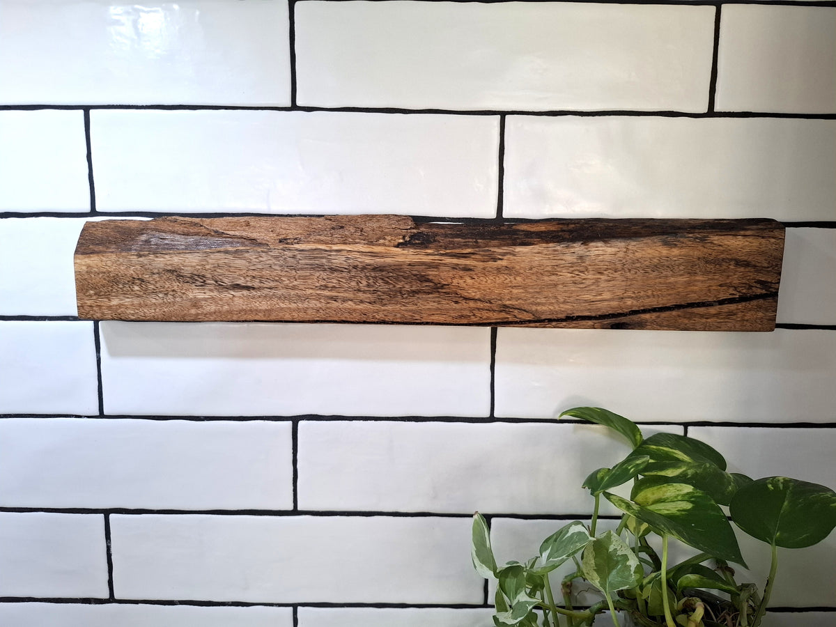 Handmade Wooden Magnetic Knife Holder: Wall-Mounted Kitchen Rack