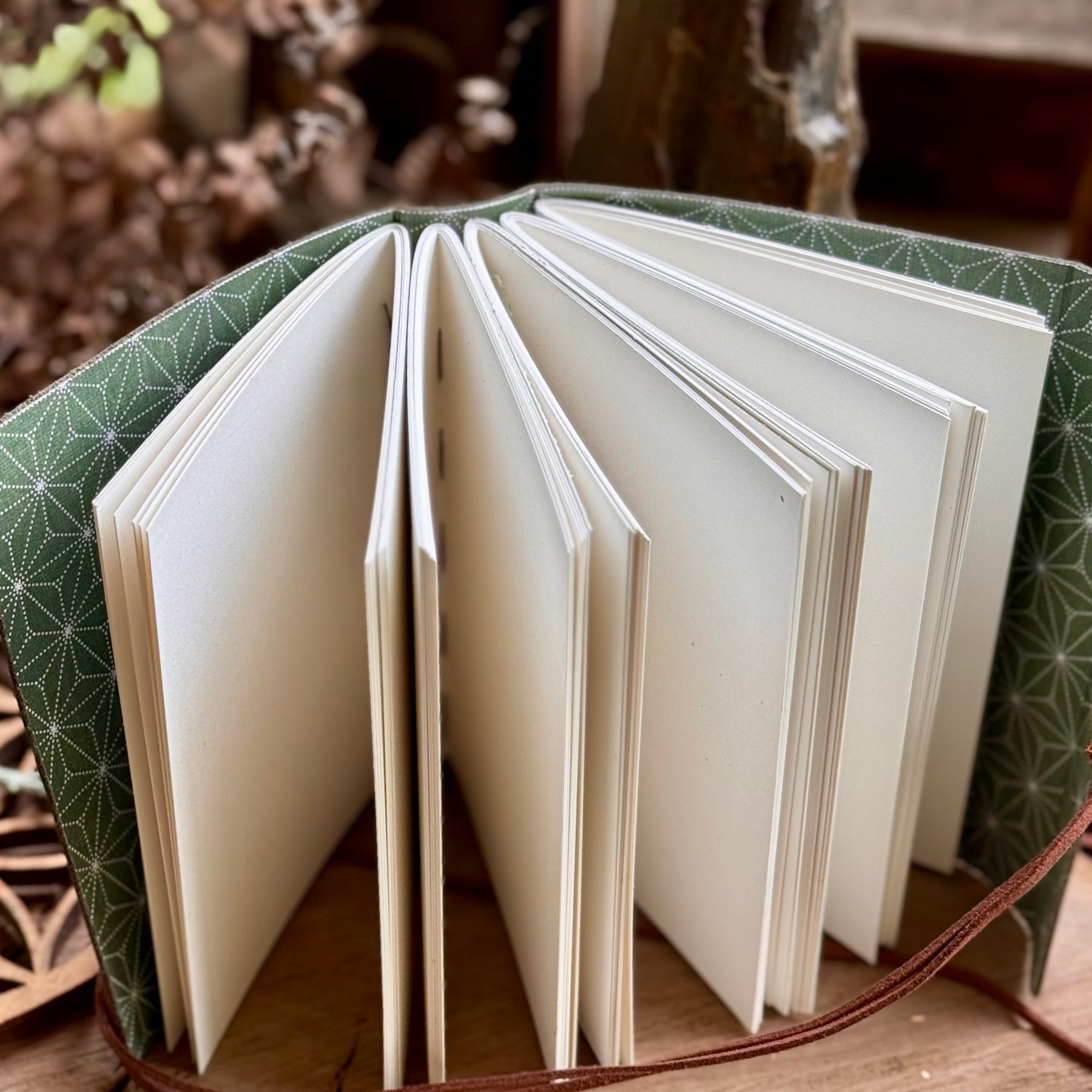 Olive Leather A6 Signature Journal with Pine Tree Spine