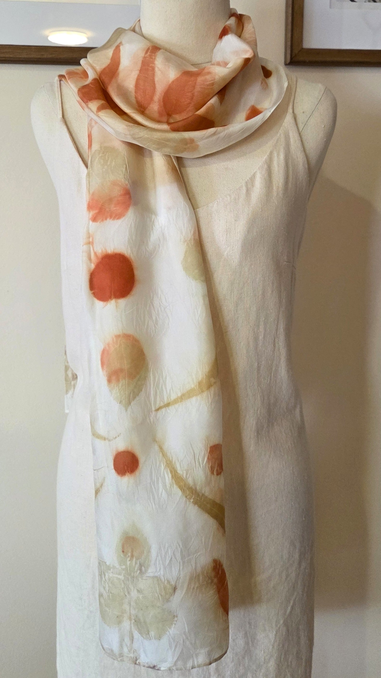 The Amira - Pure Silk Ecoprint Scarf