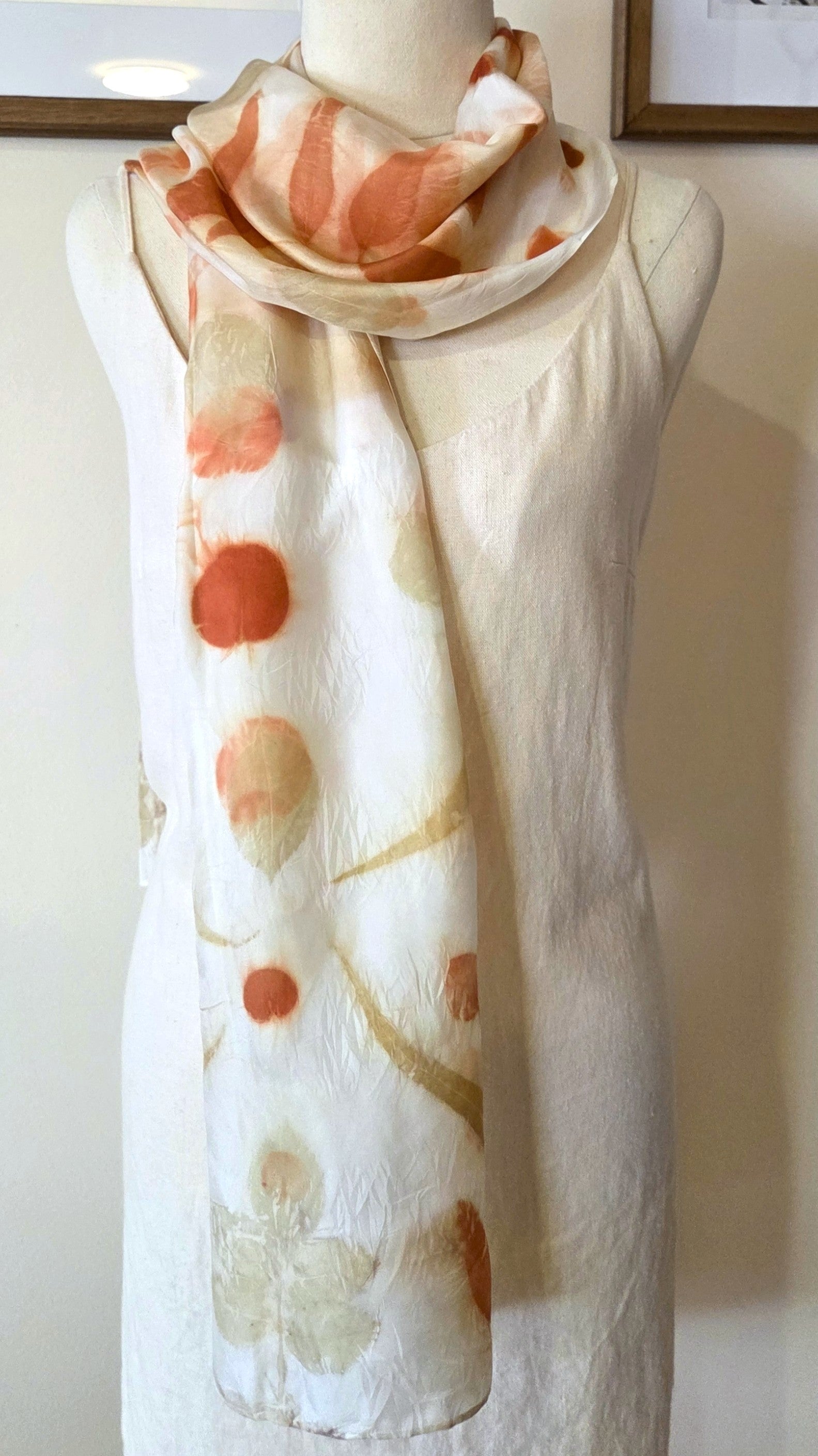 The Amira - Pure Silk Ecoprint Scarf