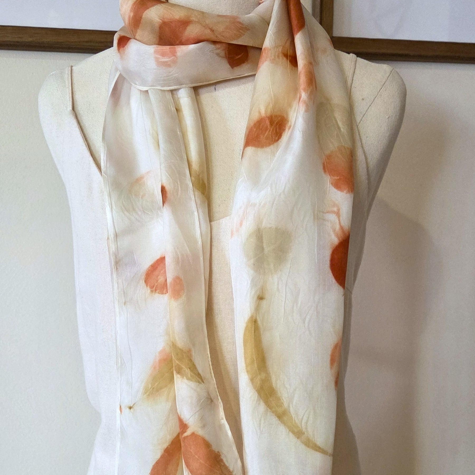 The Amira - Pure Silk Ecoprint Scarf