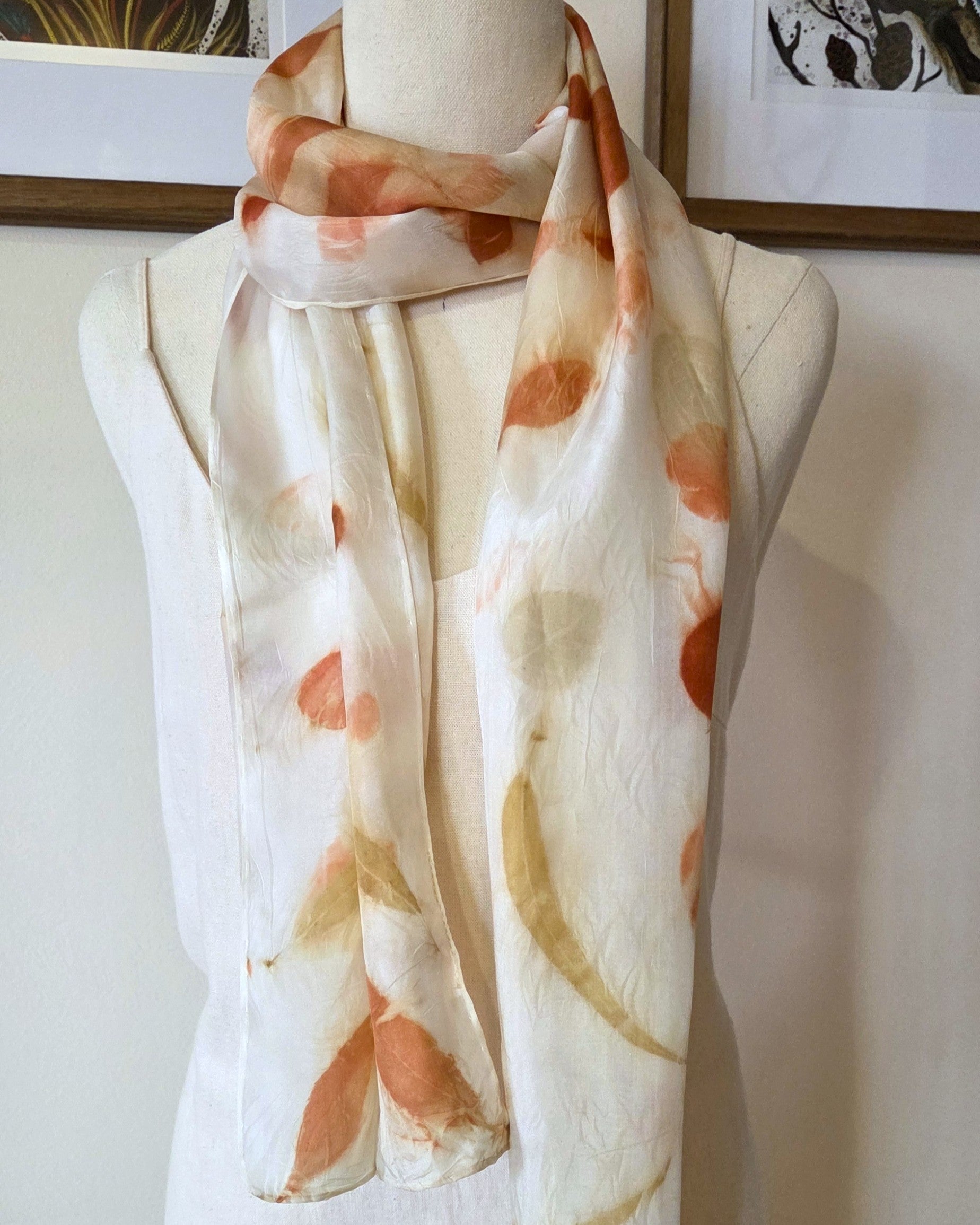The Amira - Pure Silk Ecoprint Scarf