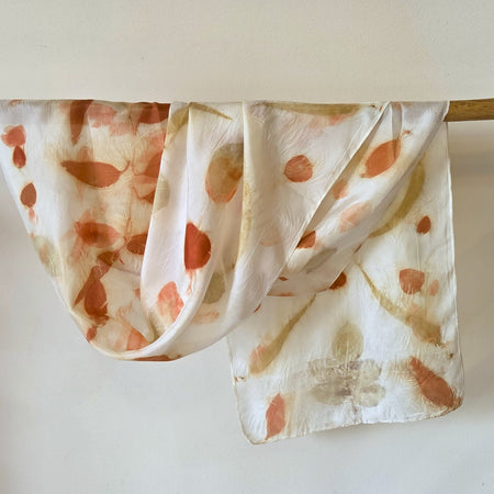 The Amira - Pure Silk Ecoprint Scarf