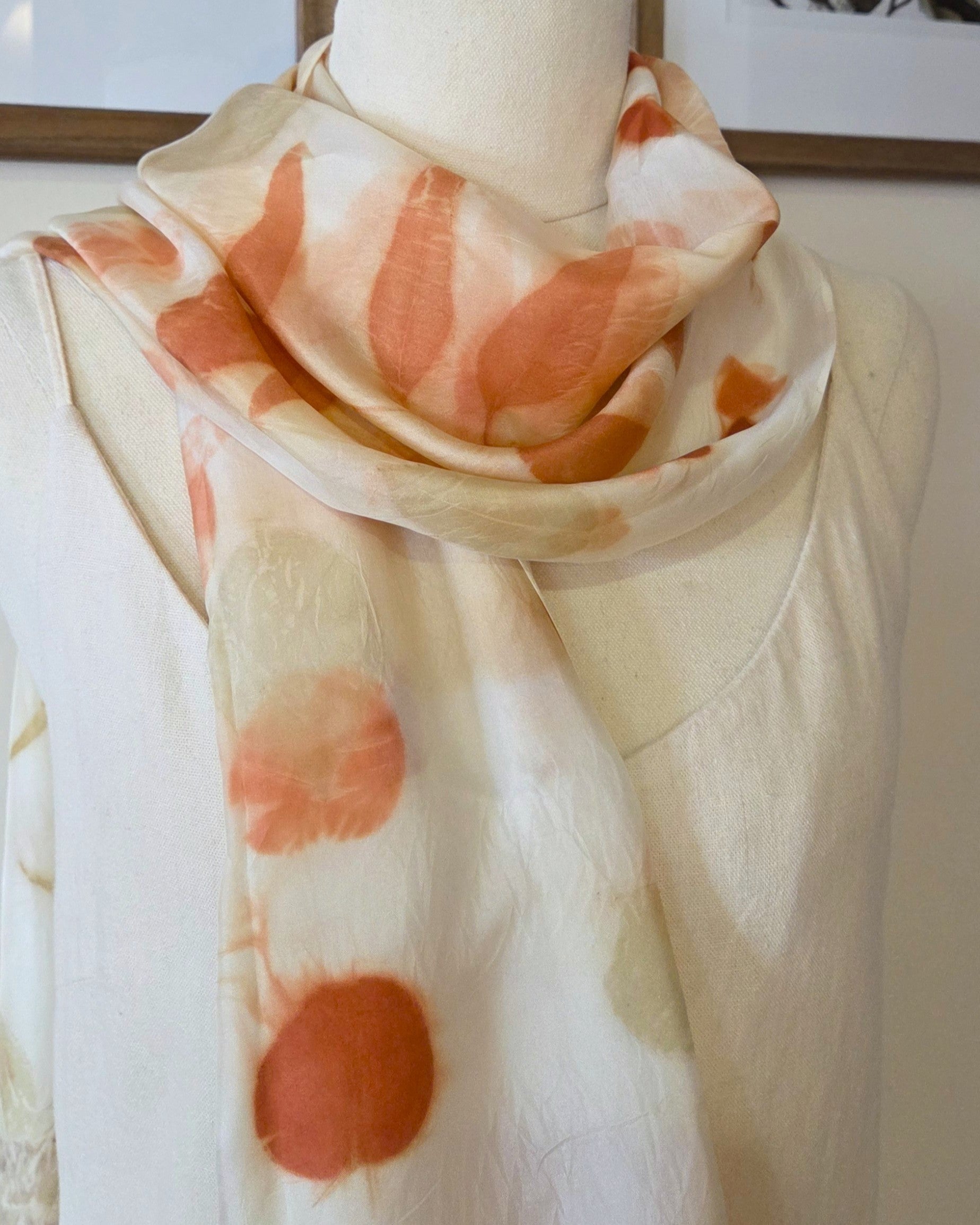 The Amira - Pure Silk Ecoprint Scarf