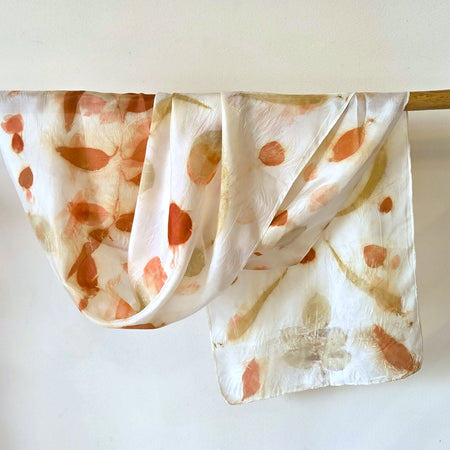 The Amira - Pure Silk Ecoprint Scarf