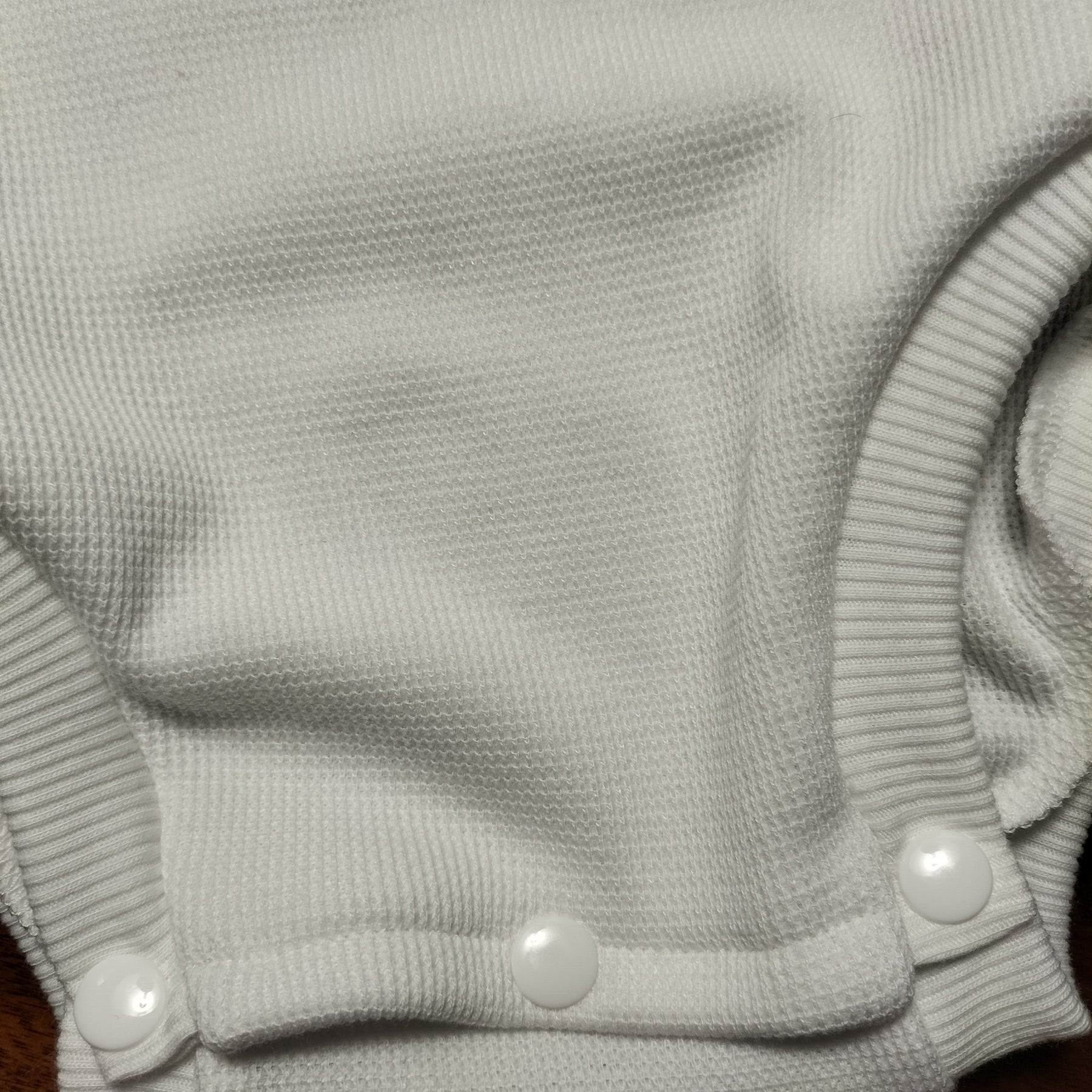 White Waffle Knit Romper Suit with Bird