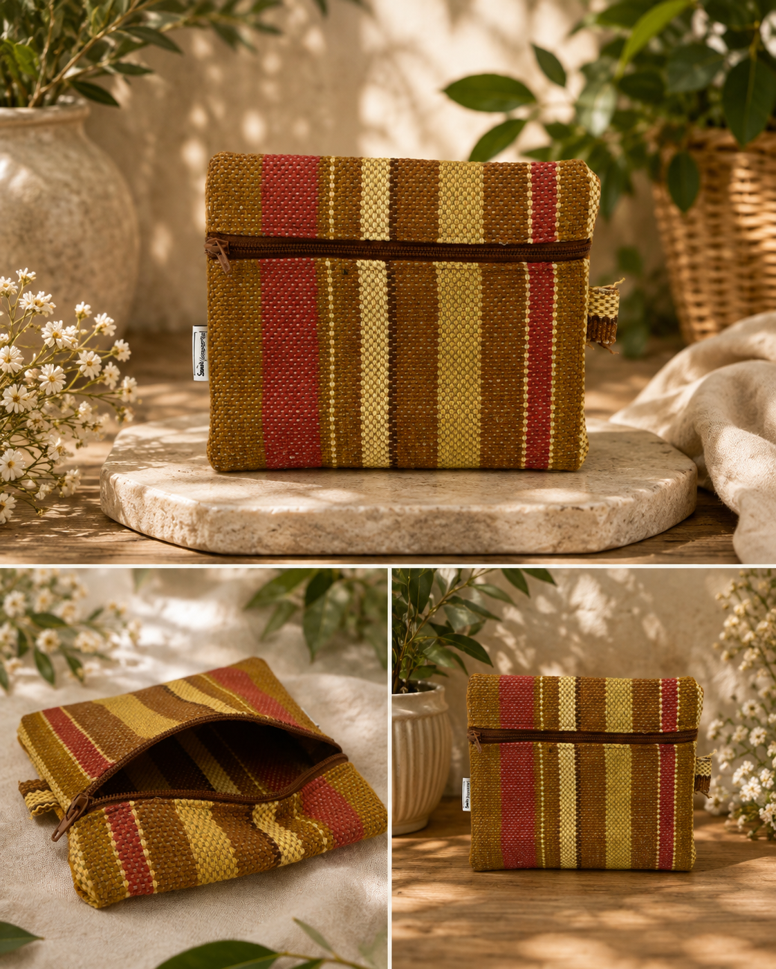 Coin Purse - Mustard Stripes