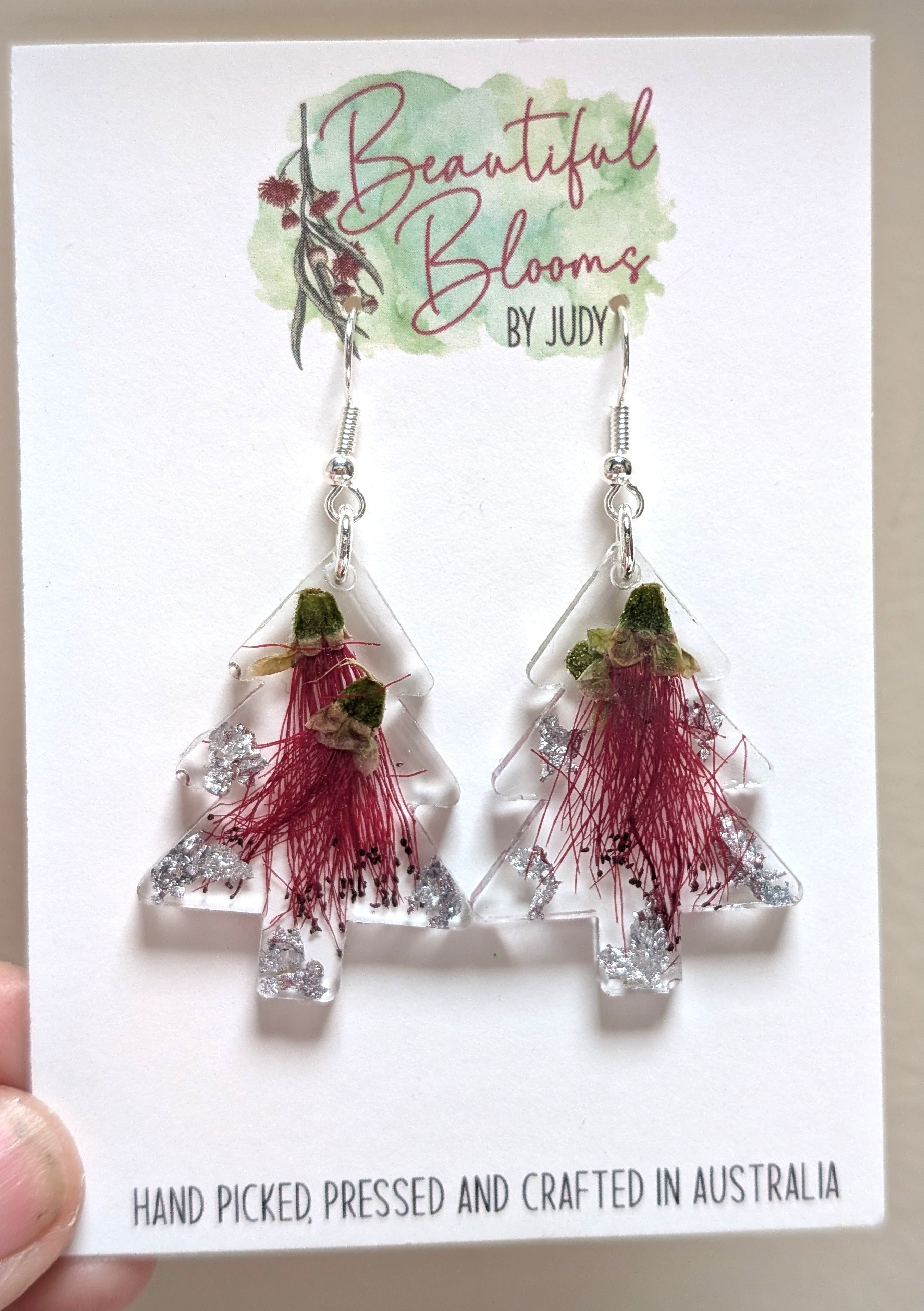 Christmas Earrings Australian native flowers, dangles