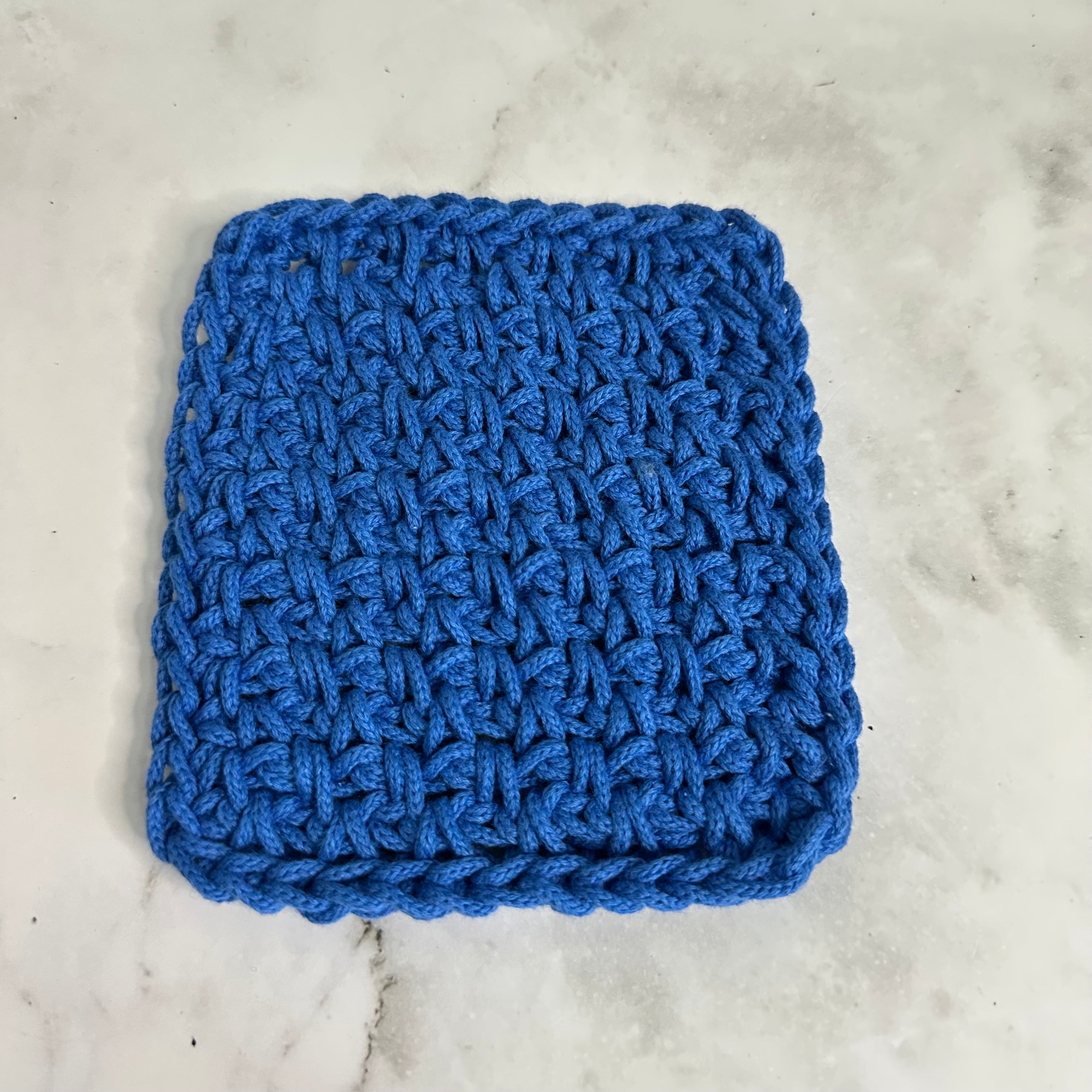 Ocean Blue Braided Yarn Crocheted Coasters - Set of 4