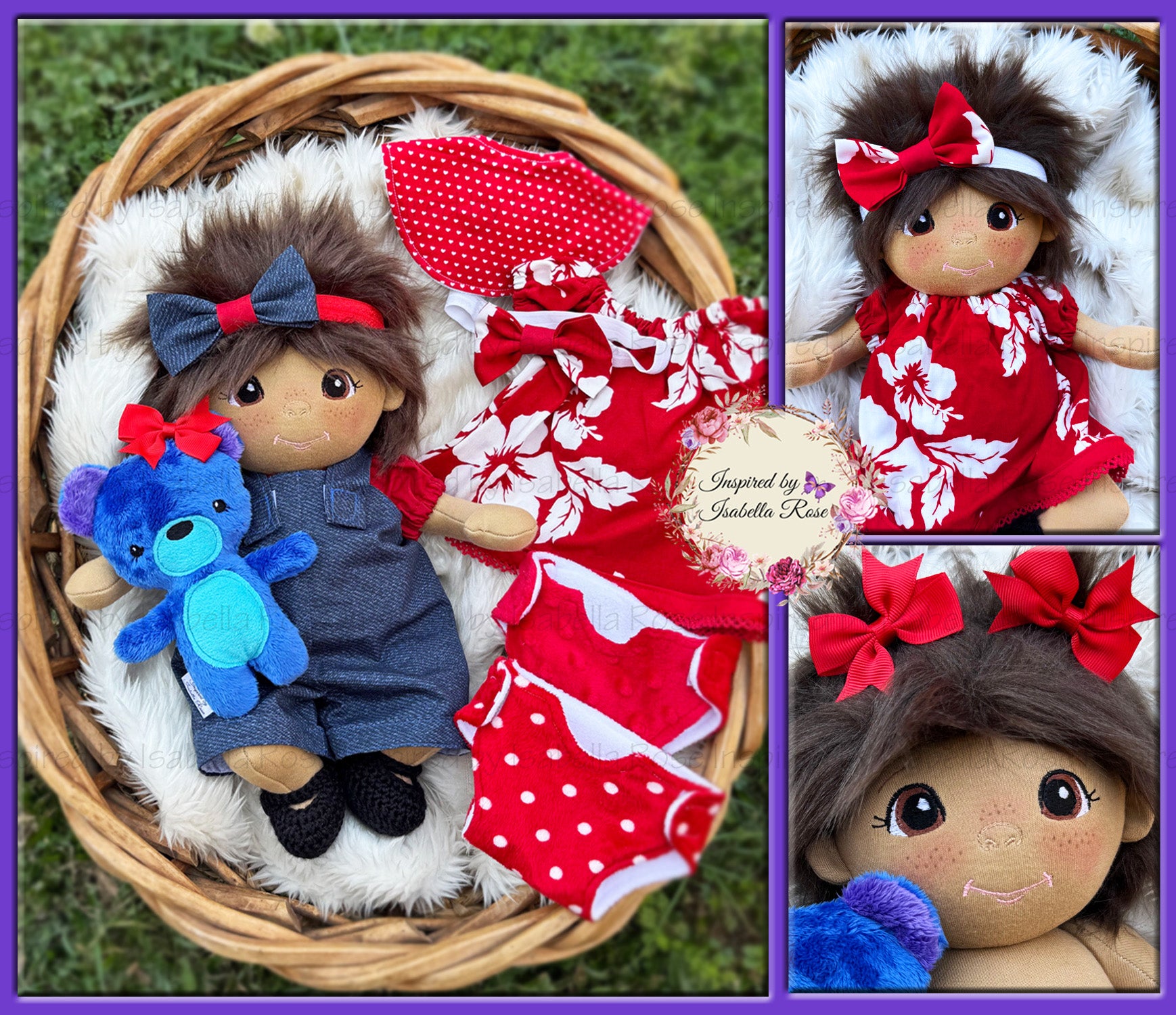 Fabric baby doll, Custom, Add-on accessories, Made to order