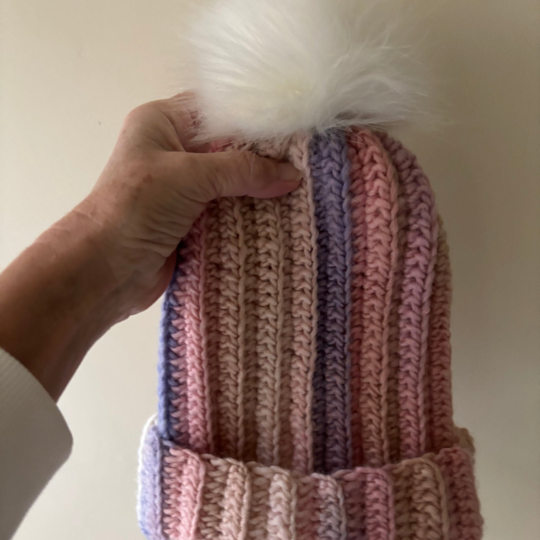 Hand Crocheted Beanie | Pastel Shades| With Pom Pom