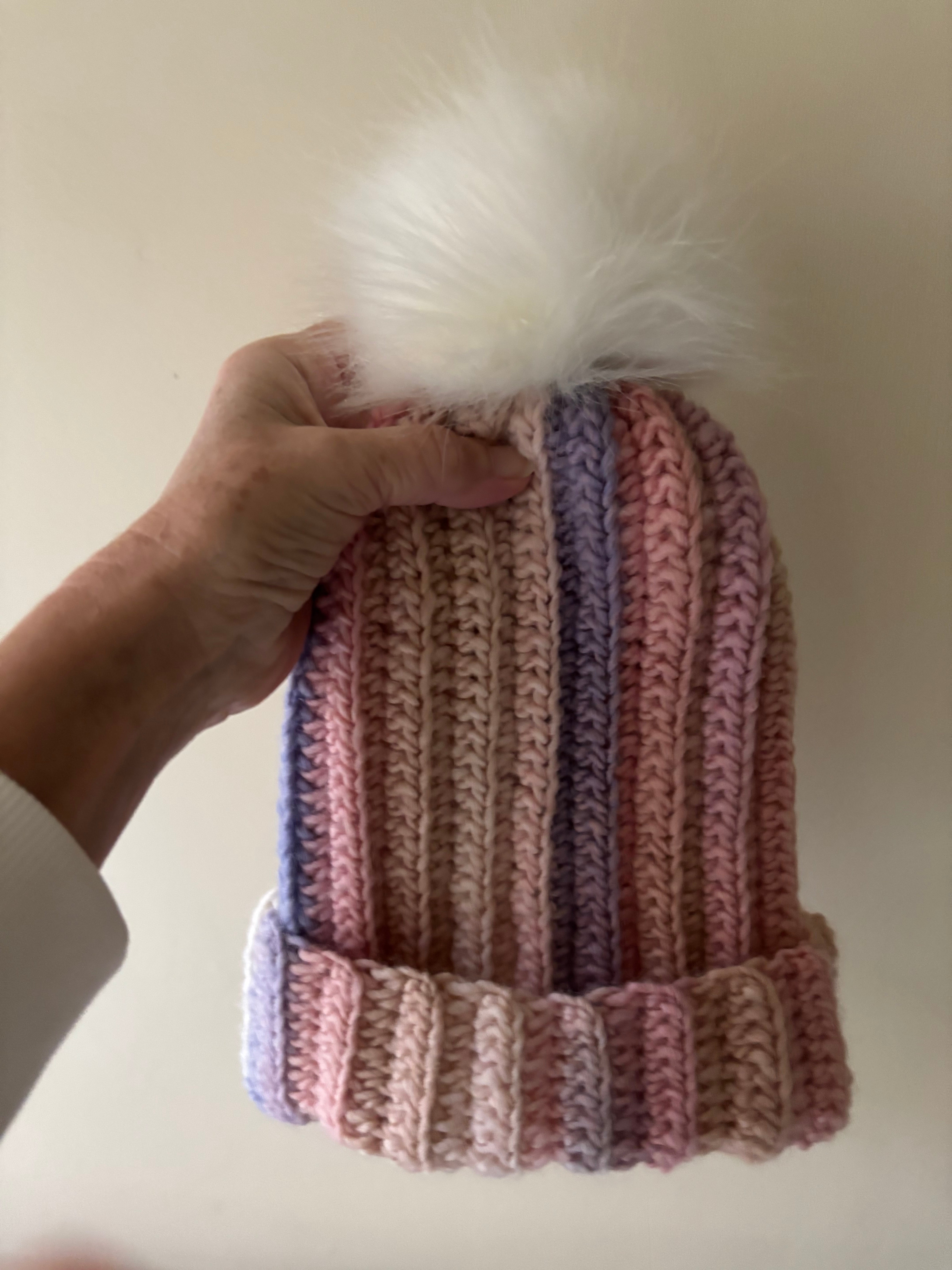 Hand Crocheted Beanie | Pastel Shades| With Pom Pom