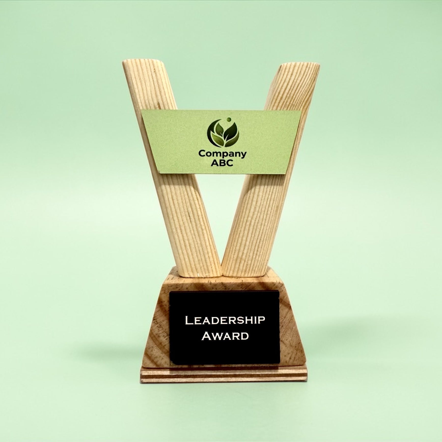 Custom Trophy – Personalised Wooden Award with Logo for School Corporate Sports Events