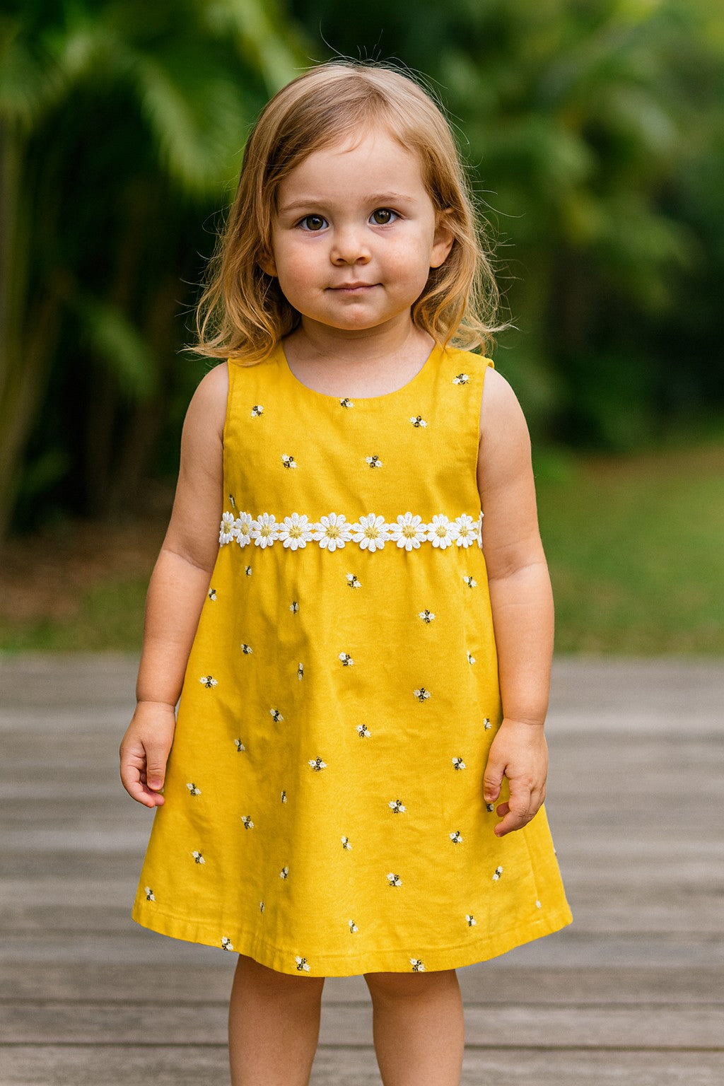 "Retro Daisies" Reversible Pinafore Dress - Size 2 Years