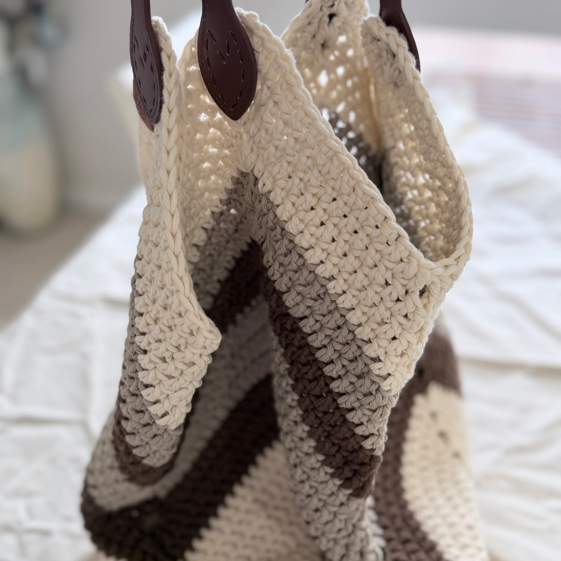 #113 Mongolian Crocheted Tote Bag/Shopper